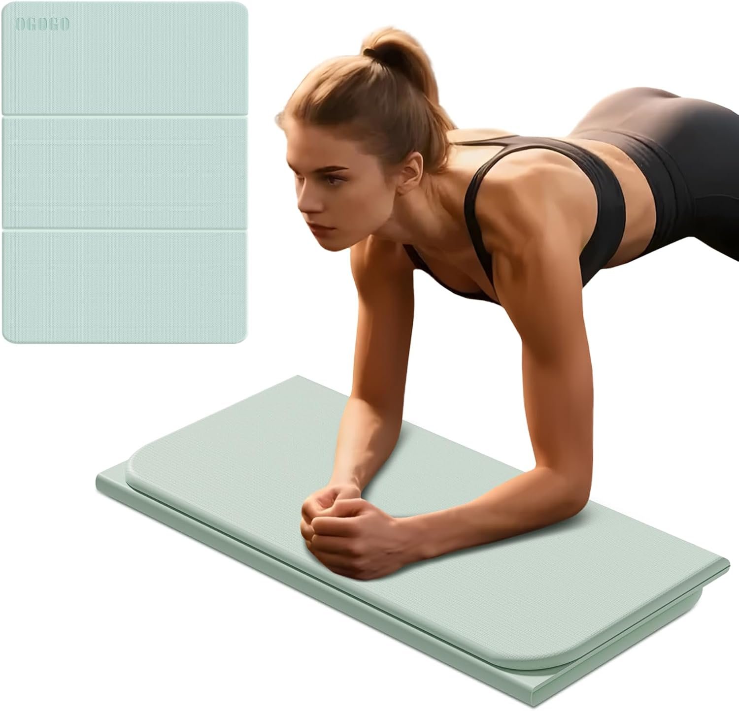 Foldable Exercise & Yoga Pad for Man Women Kids, 1.0" Thick Eco-Friendly Kneeling Pad & 13"x24" Push Up Mat, Non-Toxic POE Kids Play Mat, Lightweight Gym Cushion for Yoga, Pilates, Home