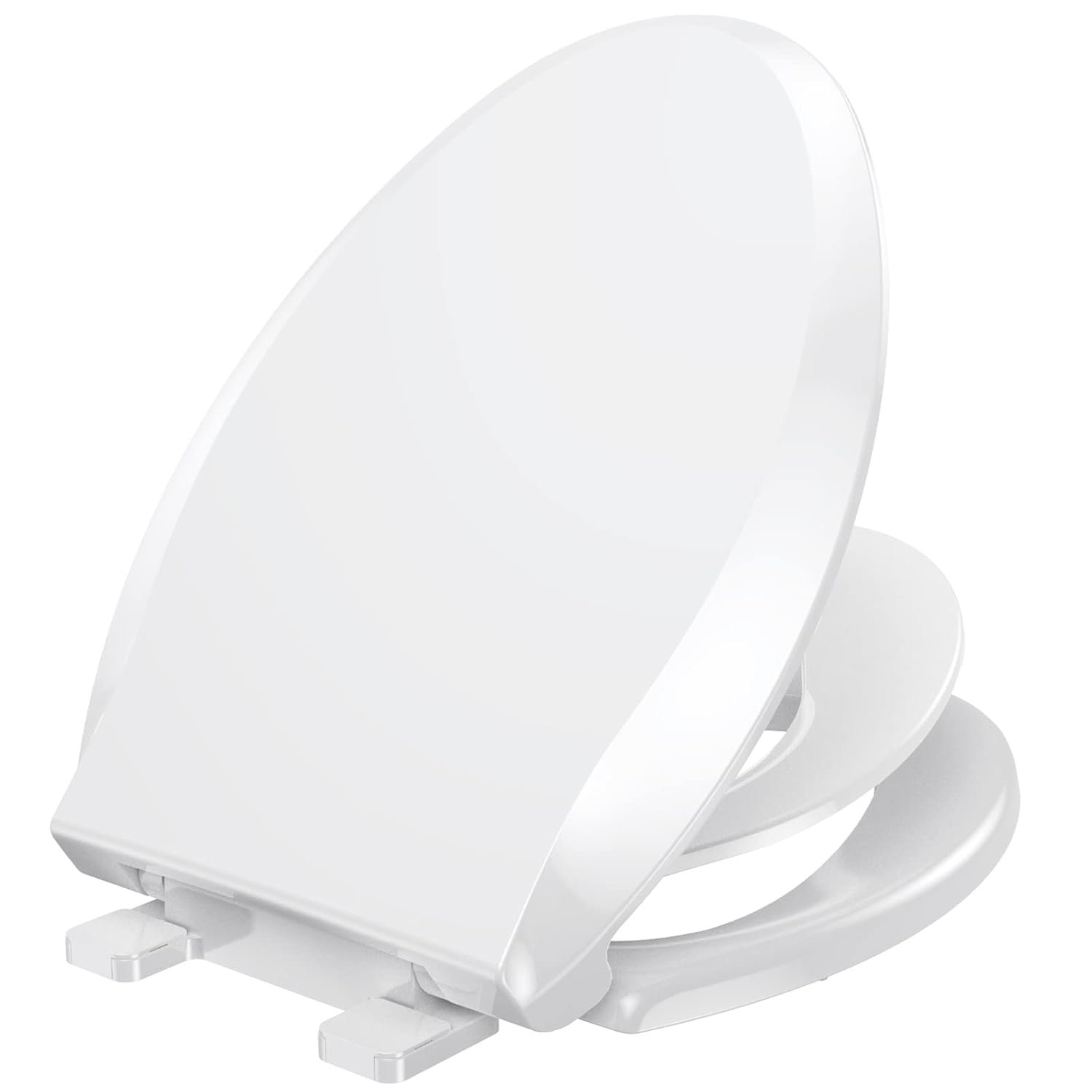 YASFEL Toilet Seat with Toddler Toilet Seat Built in, Plastic, Elongated Slow Close with Magnets For Potty Training For Kids & Adults (White, 18.5”)