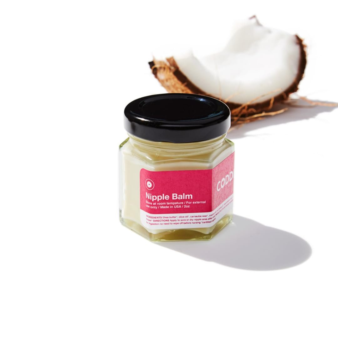 CODDLE Nipple Balm for Breastfeeding – Lanolin-Free, Baby Safe, Soothes Sore & Cracked Nipples, Natural Postpartum Breast Care for Nursing Moms