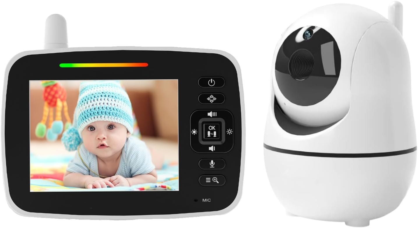 Kidsneed Baby Monitor - 3.5" Screen Video Baby Monitor with Camera and Audio - Remote Pan-Tilt-Zoom, Night Vision, VOX Mode, Temperature Monitoring, Lullabies, 2-Way Talk, 960ft Range