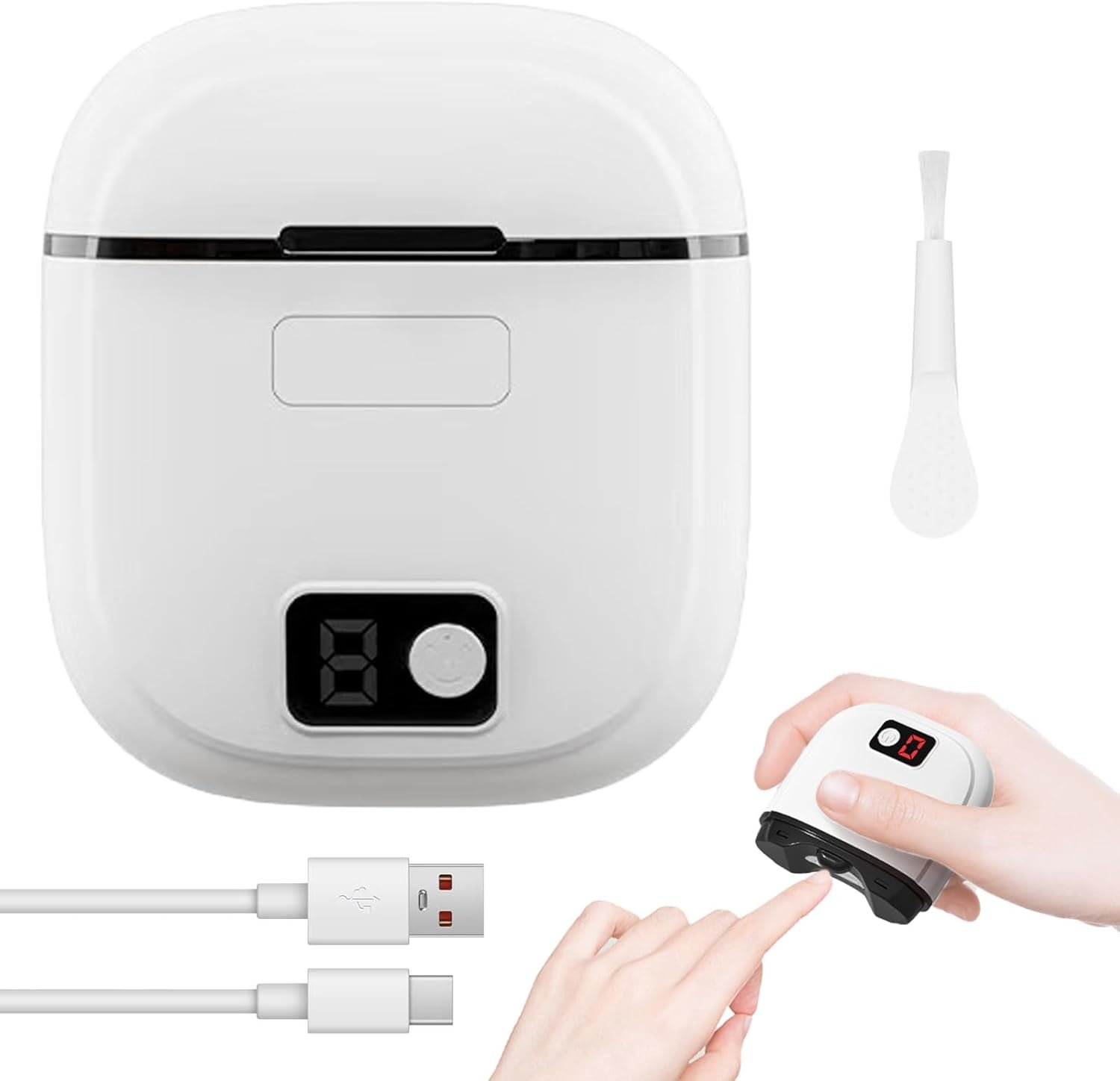 Electric Nail Clipper – 3-Speed Rechargeable Nail Trimmer with LED Light, Quiet Motor & Nail Debris Collector – Safe Automatic Fingernail & Toenail Cutter for Babies, Kids & Seniors