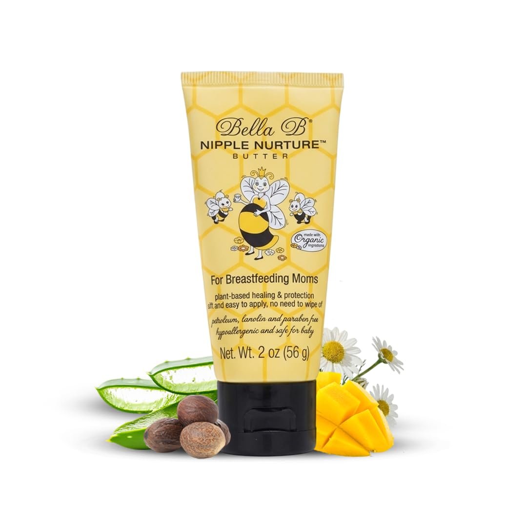 Bella B Nurturing oz - Organic Nipple Cream For Breastfeeding - Natural Nipple Cream For Breastfeeding Organic, Nipple Butter, Fragrance Free, 2 Ounce
