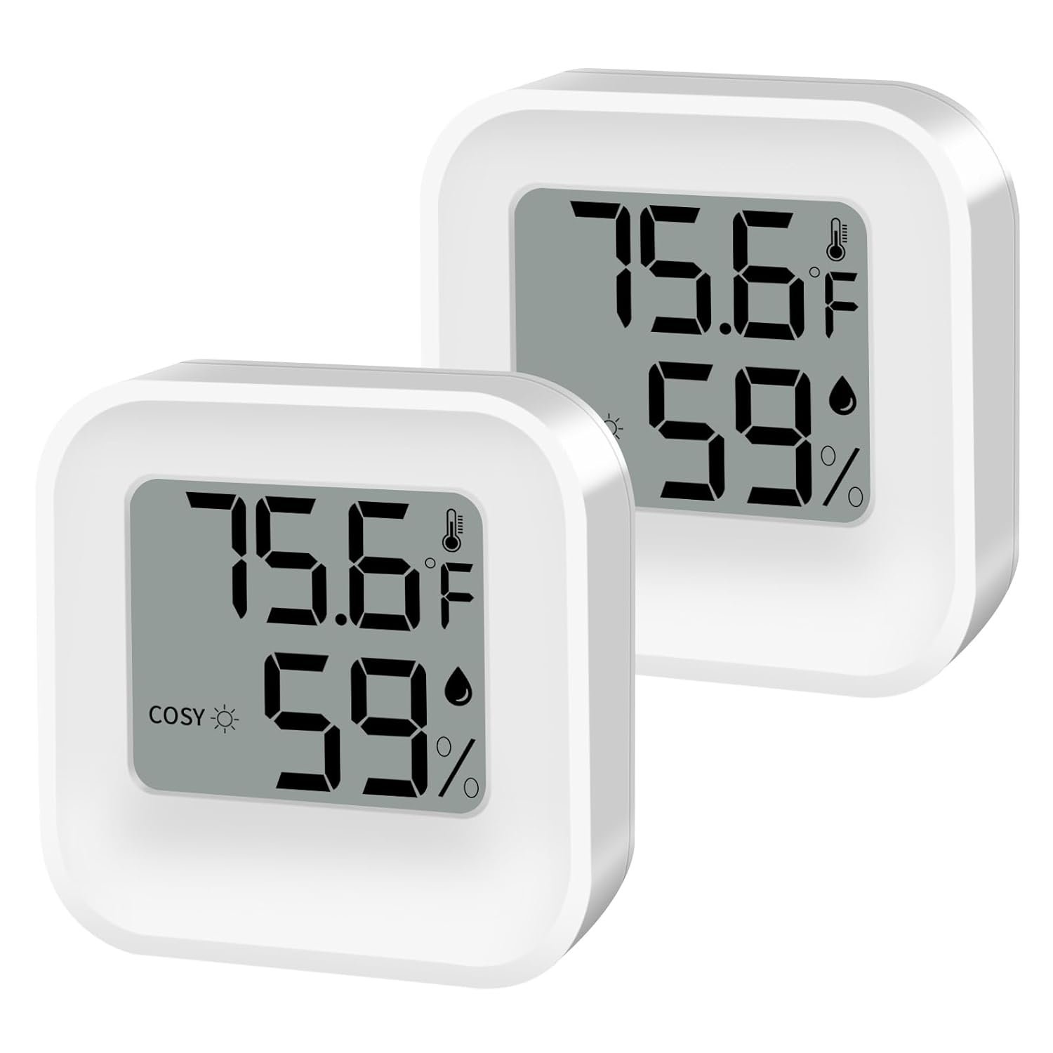 Digital Hygrometer Thermometer for Room Temperature Humidity Meter Indoor Thermometer Accuracy Calibration LCD Temperature Sensor, Bedroom, Baby Room, Office, Greenhouse, Cellar