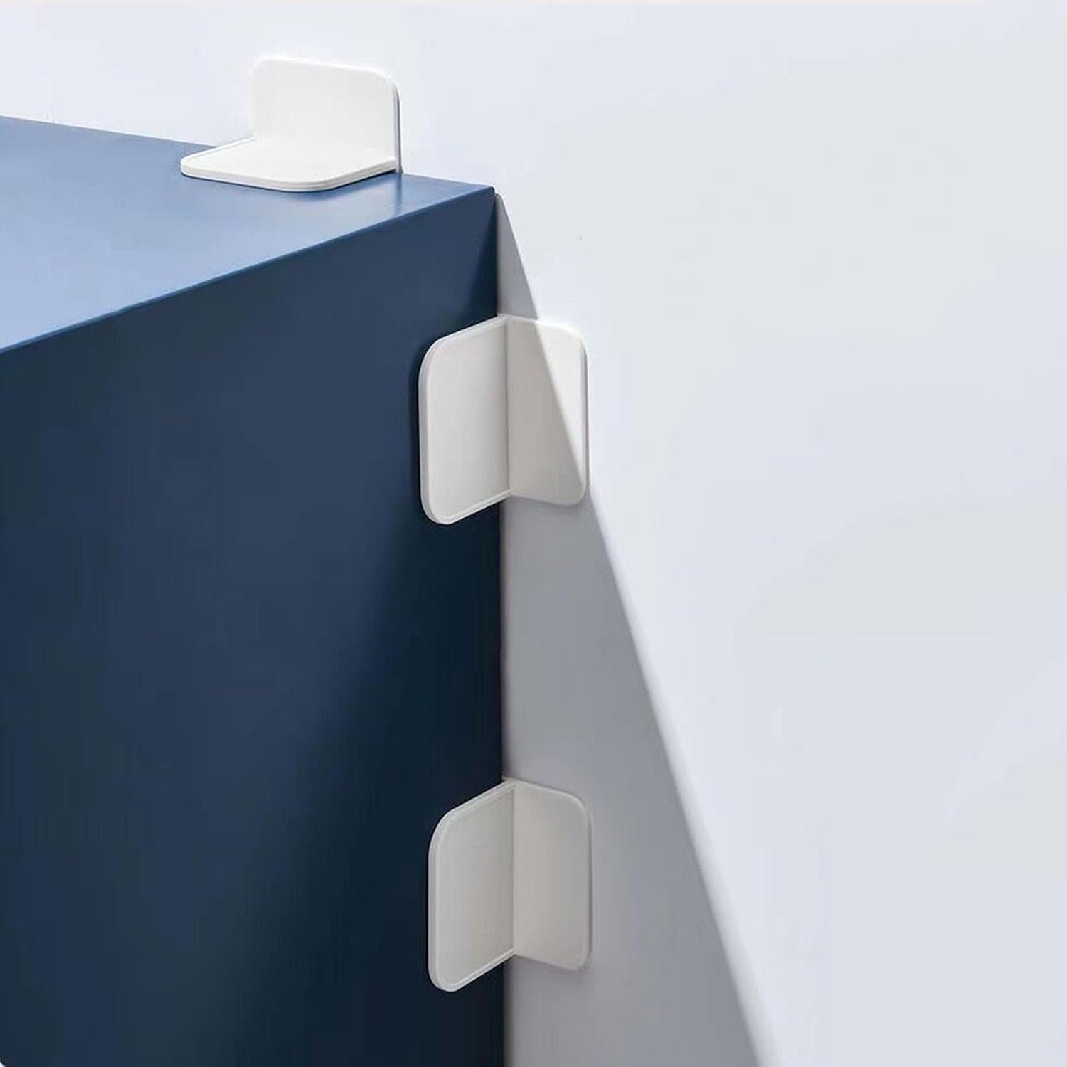 6 Packs Furniture Anchors for Baby Proofing, No Drill Adhesive Anti Tip Wall Anchors for Dresser Bookshelf Mirror Cabinet TV Stand Pantry Shelves Securing