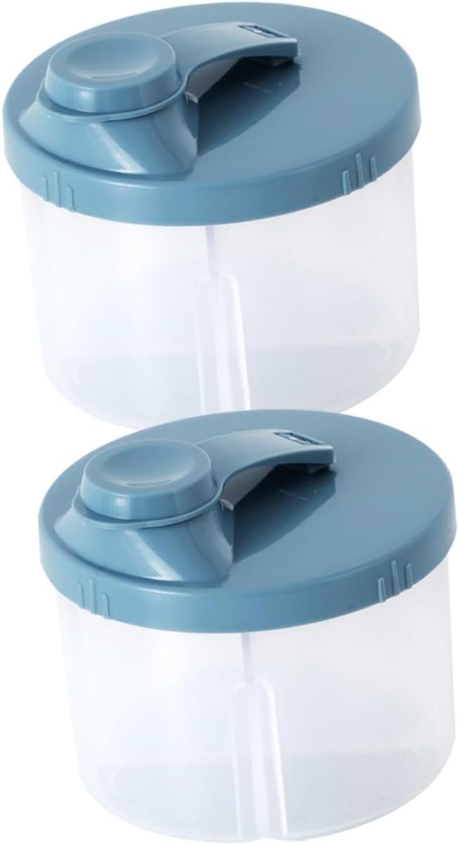 Toddmomy Baby Formula Dispenser 2-Pack Portable Milk Powder Container with 4 Compartments Leak-Proof Storage Box for Travel and Outdoor Activities