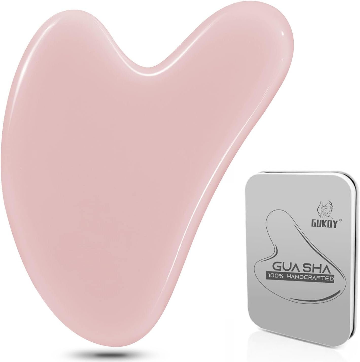 Gua Sha Facial Tools, GuaSha Massage Tool Guasha Board for SPA Acupuncture Therapy Trigger Point Treatment, Gua Sha Scraping Massage Tool (Pink)