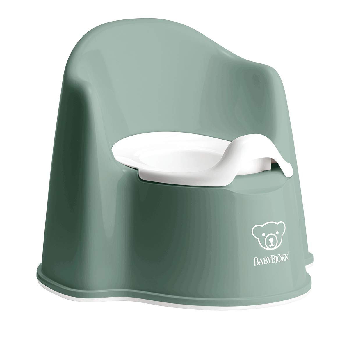 BabyBjörn Potty Chair, Deep Green/White | Potty Training Toilet, Easy-to-Clean, Removable Inner Potty, Non-Slip