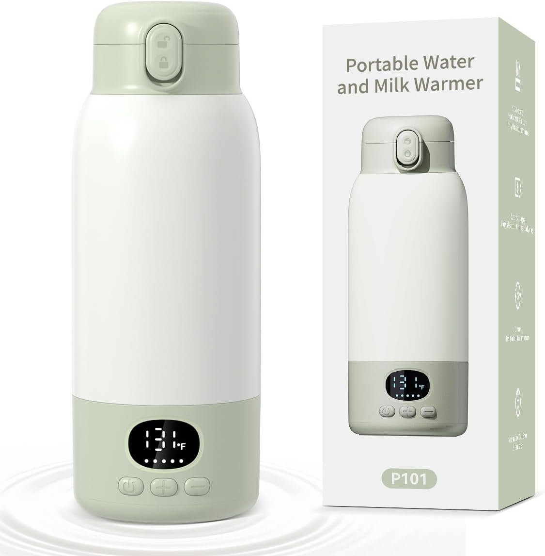 SORUTO Portable Bottle Warmer for Travel - Fast Heating Milk Warmer for Breastmilk or Water, 17oz Large Capacity, Precise Temperature Control, Water Warmer for Car, Travel, Outdoor