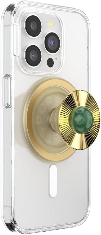 PopSockets Phone Grip for MagSafe, Magnetic Holder, Phone Stand, Enamel - Gem Brooch Jade