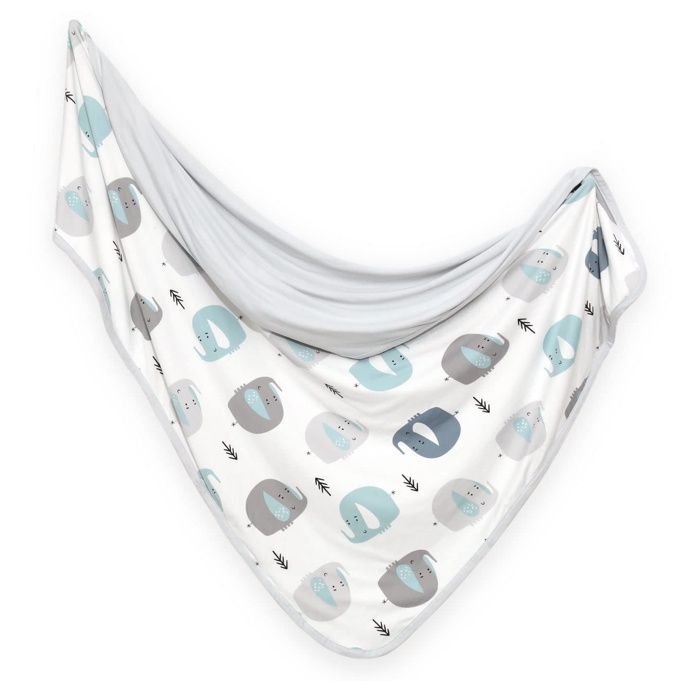 GRSSDER Baby Blankets Super Soft Jersey Knit Swaddle Blanket for Baby Girls and Boys, Double Layer Receiving Blankets 34 x 44 Inches Extra Large for Baby Show Gift, Cute Eelephant