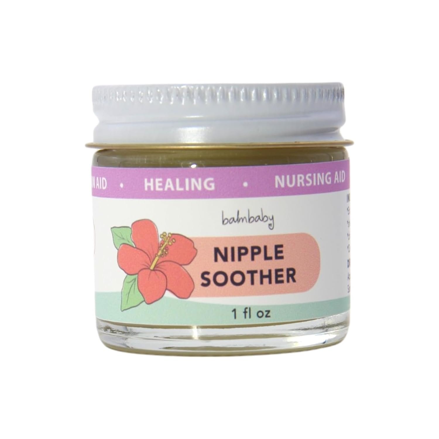 Balm Baby Organic Nipple Balm Soother - Nipple Cream Safe for Breastfeeding – Vegan – Non-Lanolin – Nursing Butter No Need to Wash Off – Nursing Breastfeeding and Pumping Moms - Glass Jar