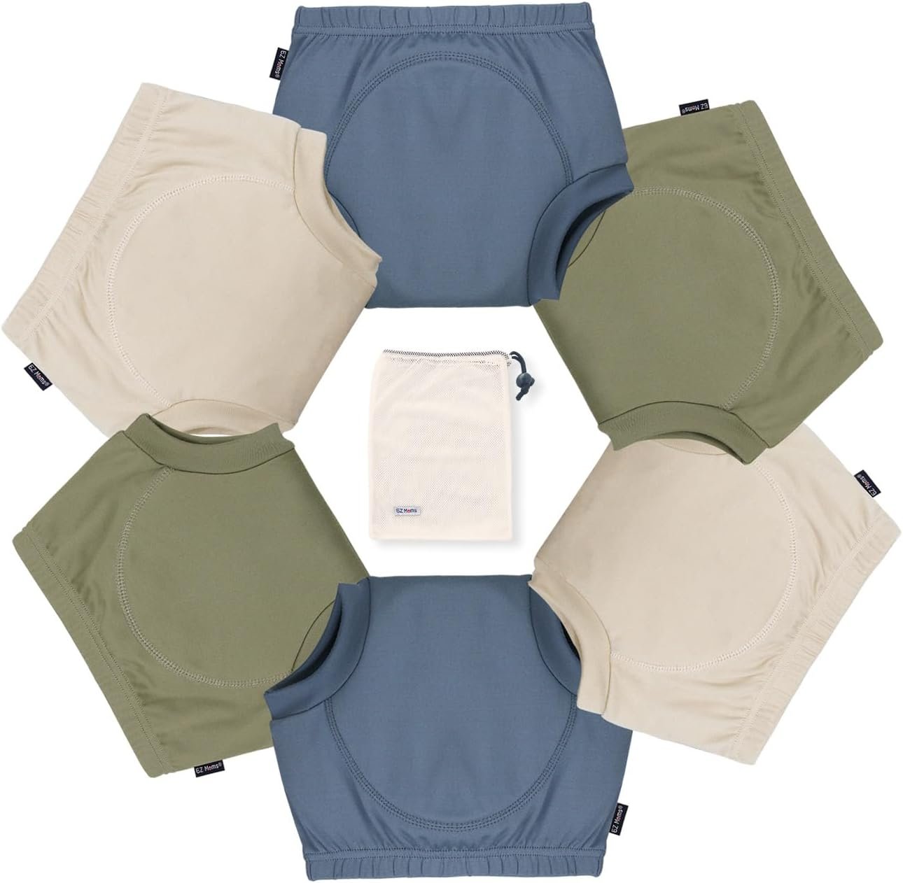EZ Moms 6 Packs Toddler Potty Training Underwear Absorbent Training Pants Toilet Training Pants 2T-7T