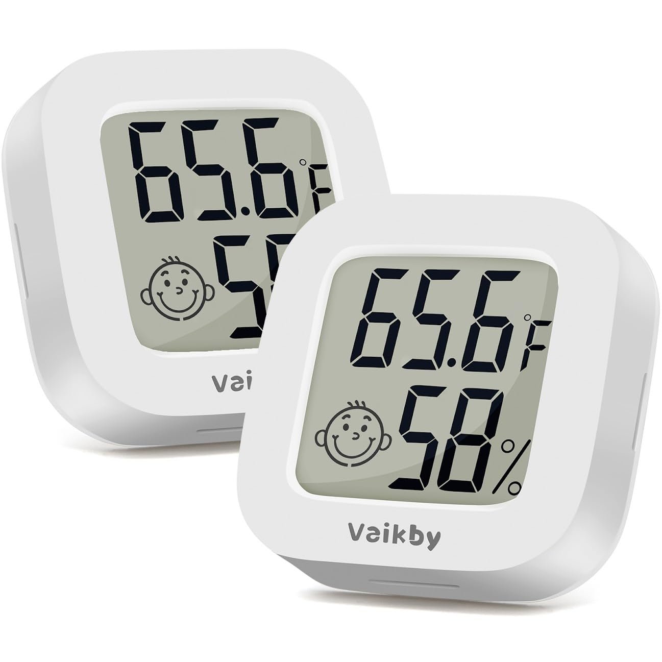 Vaikby Indoor Thermometer 2Pack, Humidity Gauge Meter Digital Hygrometer Room Thermometer for Home, Hight Accurate Temperature and Humidity Monitor for Greenhouse, Reptile, Humidors, Cellar, Office