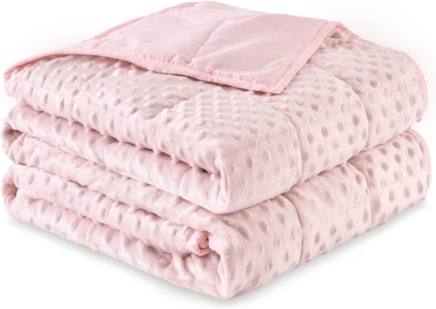 Sivio Weighted Blankets for Adult 15lbs (60"×80", Queen), Breathable Soft Minky Weighted Throw Blanket Queen for All Season,Heavy Blanket with Premium Glass Beads, Pink