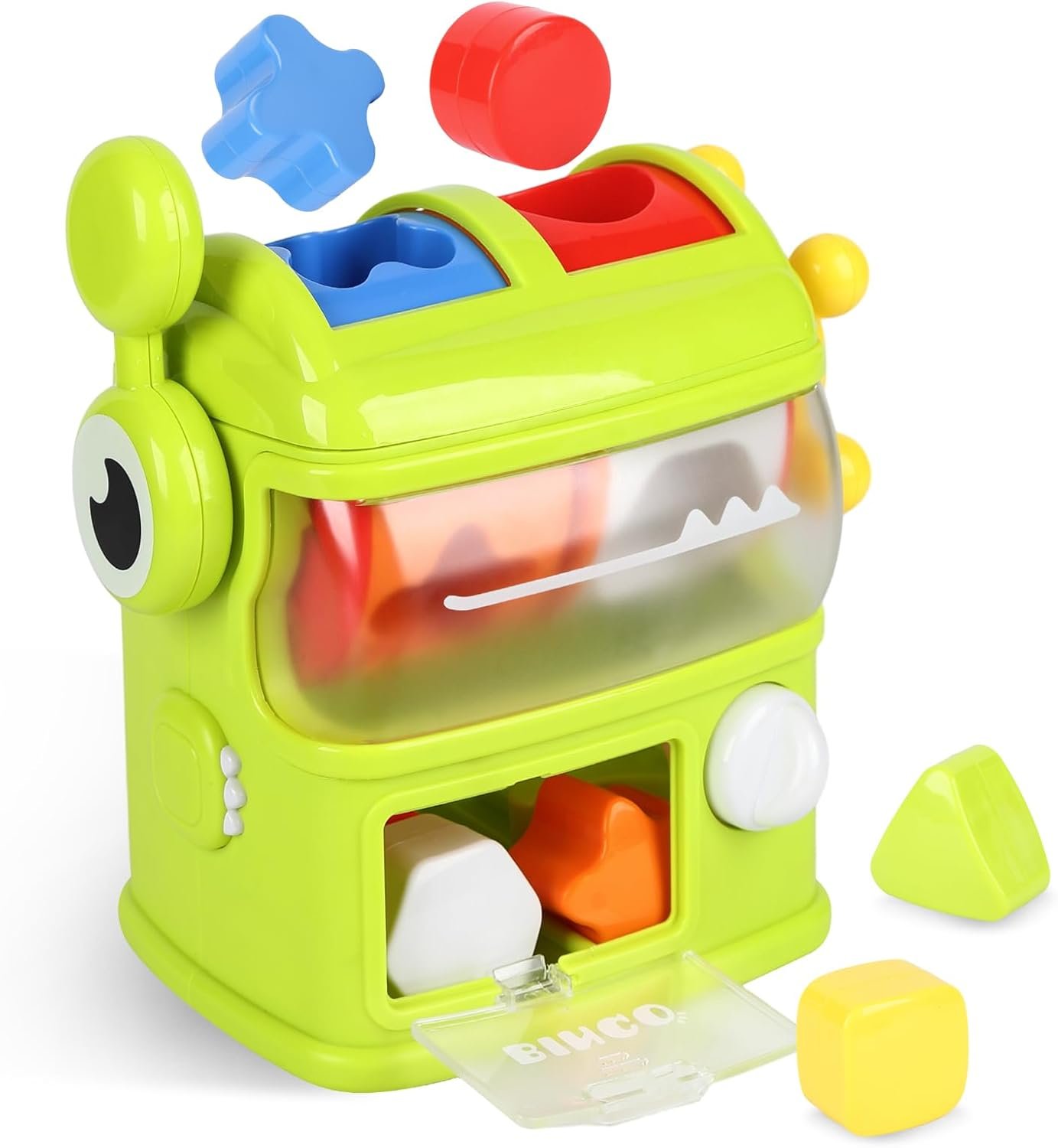 Montessori Baby Toys Eating The Shapes, Interactive Shape Sorter Toys for Toddlers, Fine Motor Skills Matching & Sorting Learning Toys for 1 2 3 Year Old Boys Girls