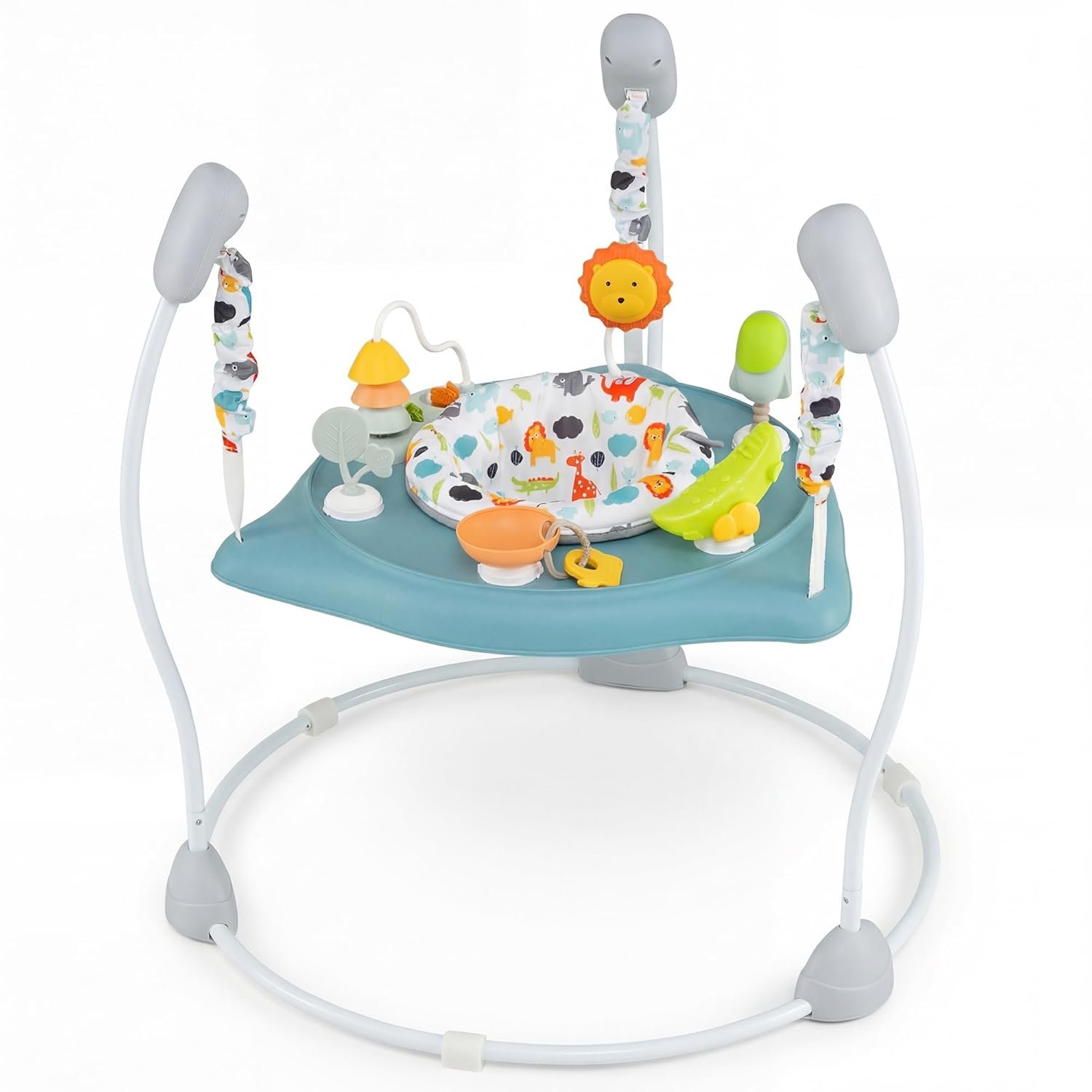 HONEY JOY Baby Bouncer Activity Center, Infant Jumper and Table w/ 360° Rotary Seat, 3 Adjustable Heights, Music, Sounds & Developmental Toys, Activity Center for Babies(Light Blue)