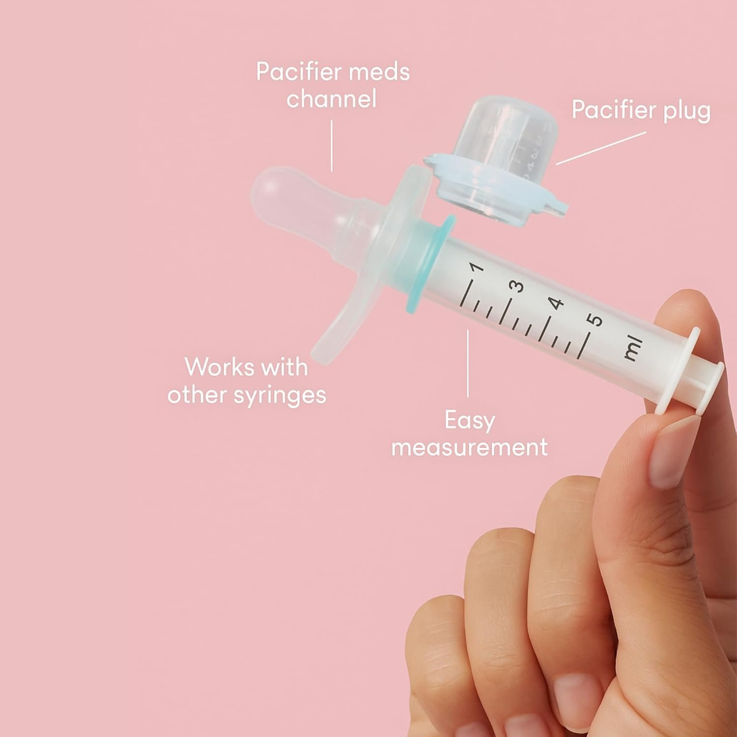 Pacifier Medicine Dispenser Paci Syringe Accurate Dose, Mess Free, BPA Free | for Newborns, Babies, Infants (Rumble Tuff)