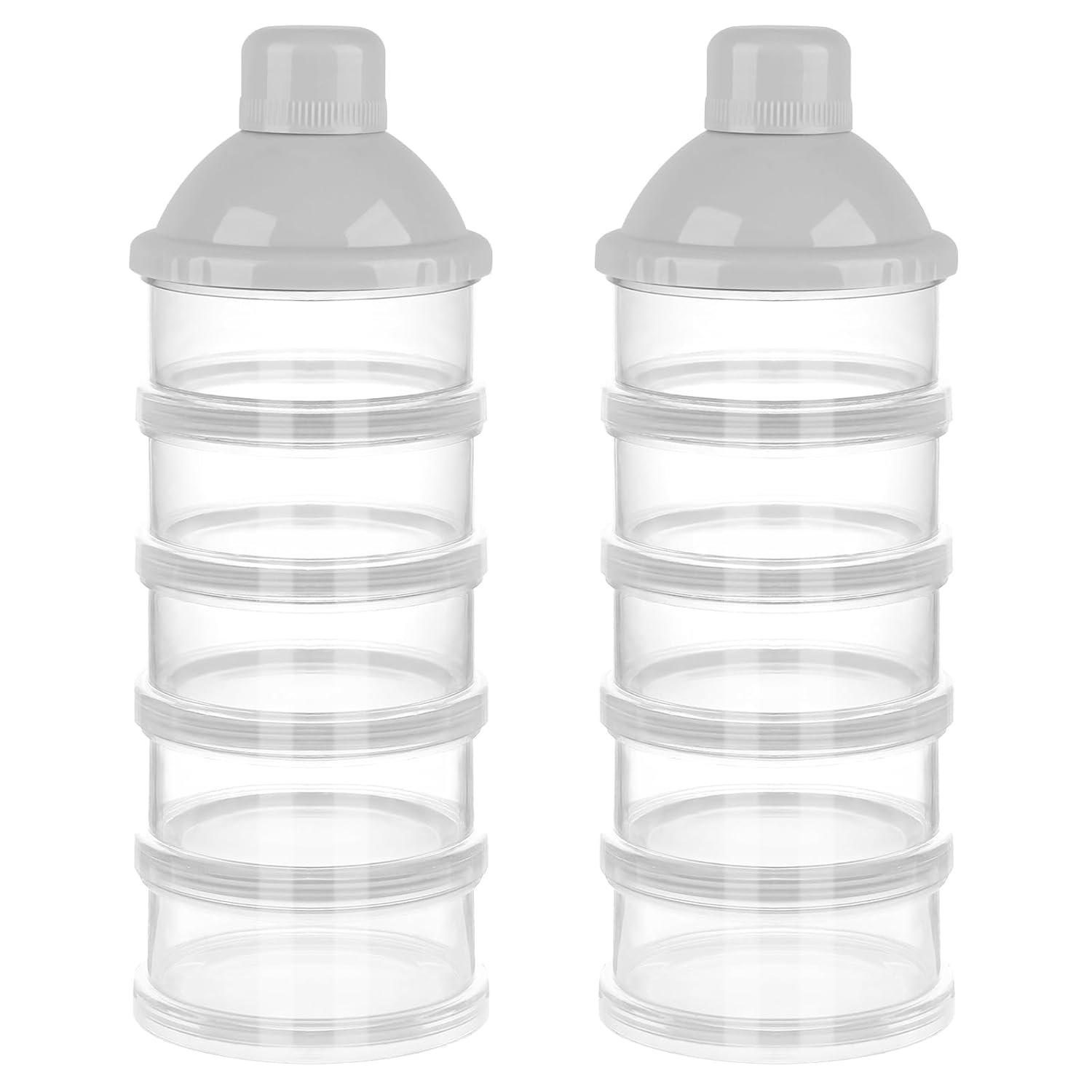 Accmor Formula Dispenser On The Go, 5 Compartments Stackable Formula Container for Travel, Baby Milk Powder Kids Snack Container, BPA Free
