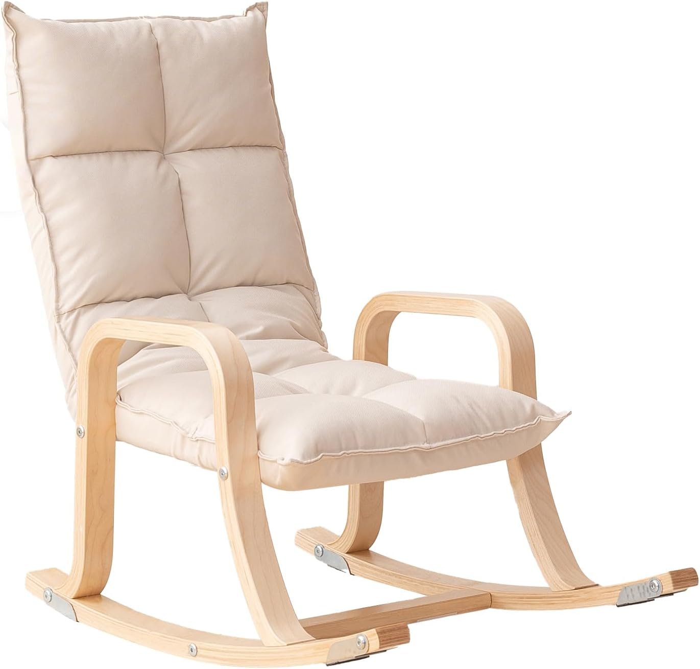 Swegrow Kids' Recliners，Rocker and Stationary Options, Sensory Rocking Chair for Kids & Toddlers，Versatile Floor Chair with Soft Fabric and Stability for Playroom, Bedroom, or Nursery (Beige)
