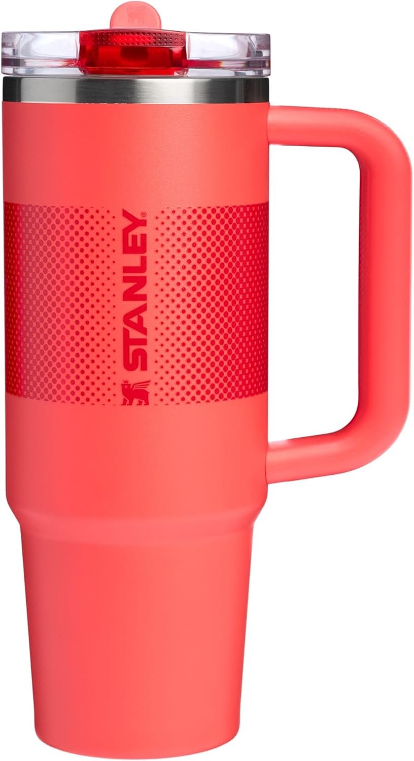 STANLEY Quencher ProTour Flip Straw Tumbler with Leakproof Lid 30 oz | Built-in Straw and Handle | Cup Holder Compatible for Travel | insulated Stainless Steel Cup | BPA-Free | Hot Coral Fade