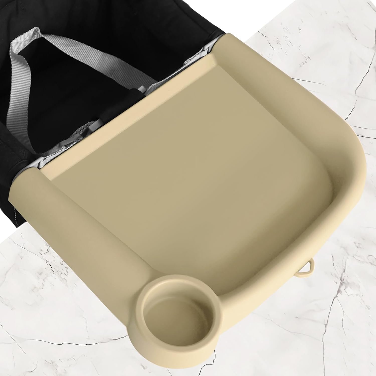 Upgraded Silicone Baby Dining Tray Compatible with Inglesina Fast Table Chair & Hook-On High Chairs, BPA-Free and Dishwasher Safe, Non-Slip Removable Baby Feeding Tray (Brown)