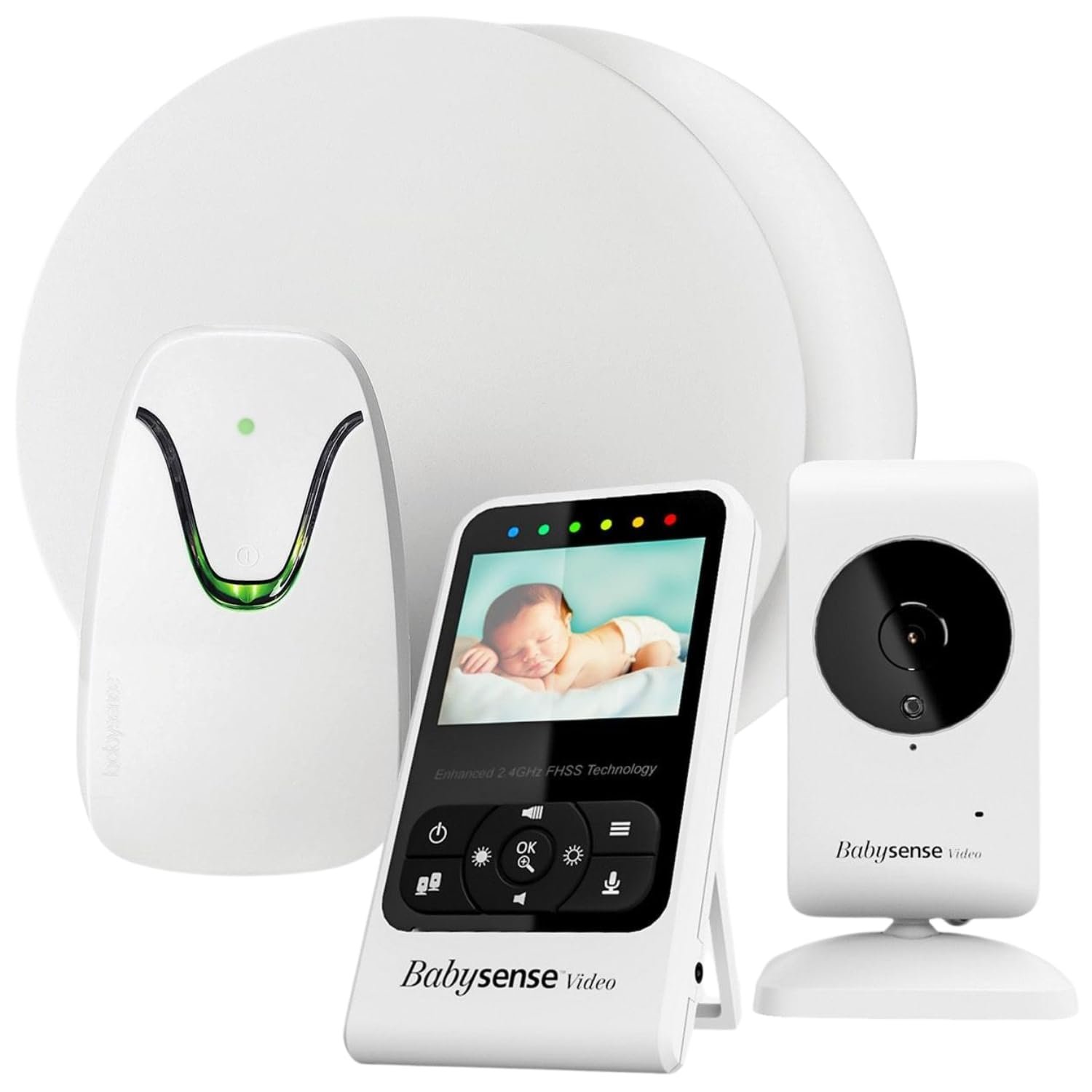 Babysense Video & Breathing Movement Monitor - FSA Video Baby Monitor with Breathing Motion Detection & Alerts Bundle Pack - Video Monitor V24R with Babysense 7 Under-The-Mattress Sleep Monitor
