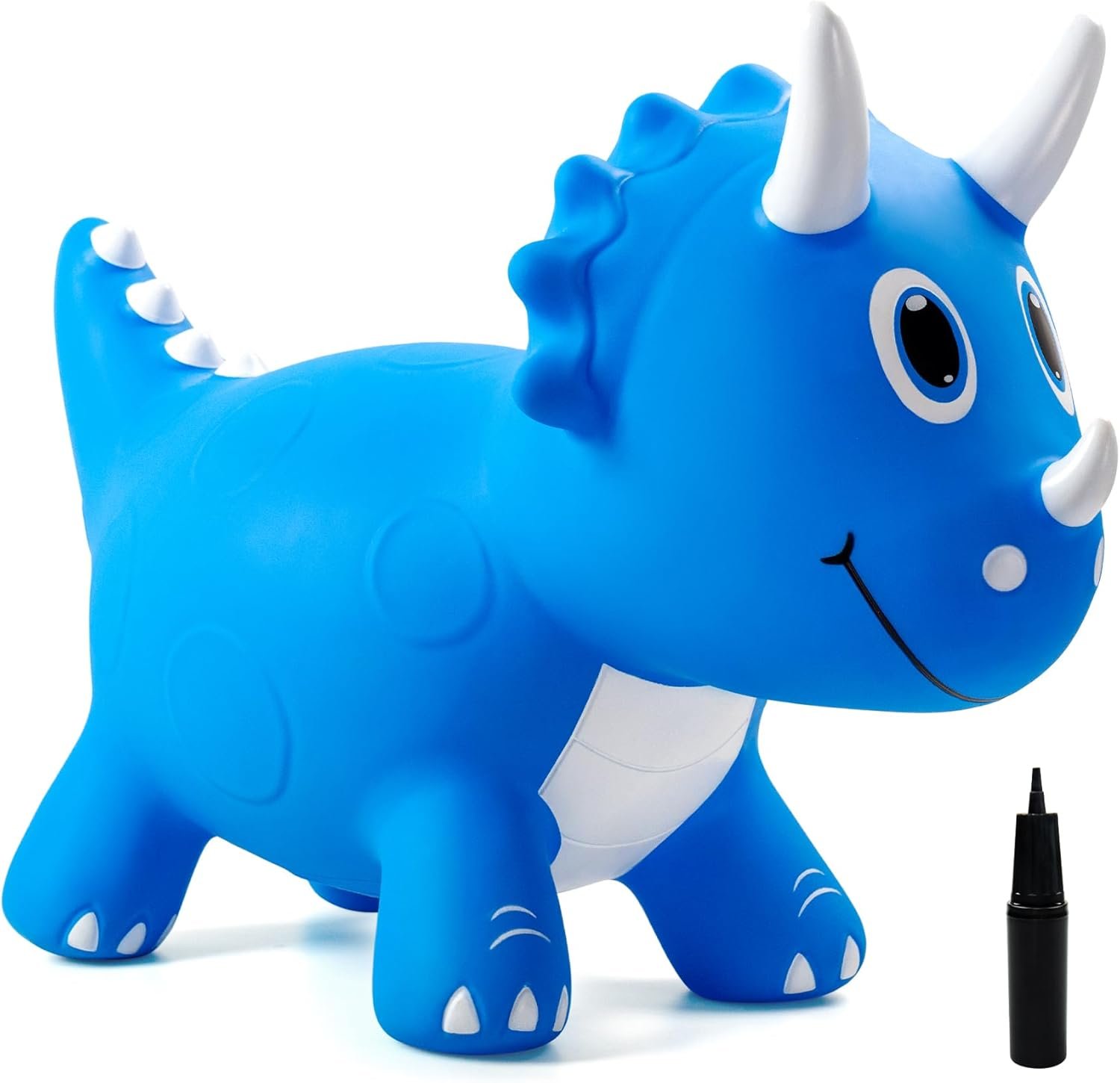 Kids Dinosaur Bouncy Animal Toys, Inflatable Triceratops Bouncer, Ride on Bounce Hopper, Indoor Outdoor Activity Birthday Gift for 18 Months 2 3 4 Years Old Boys