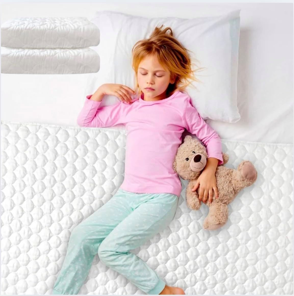 Toddler Mattress Pads - 2 Pack, XL Bed Pads for Potty Training Kids, Toddler Pee Pads for Bed, Bed Pee Pads, Pee Mats for Kids, Waterproof, Washable, Reusable, Leakproof
