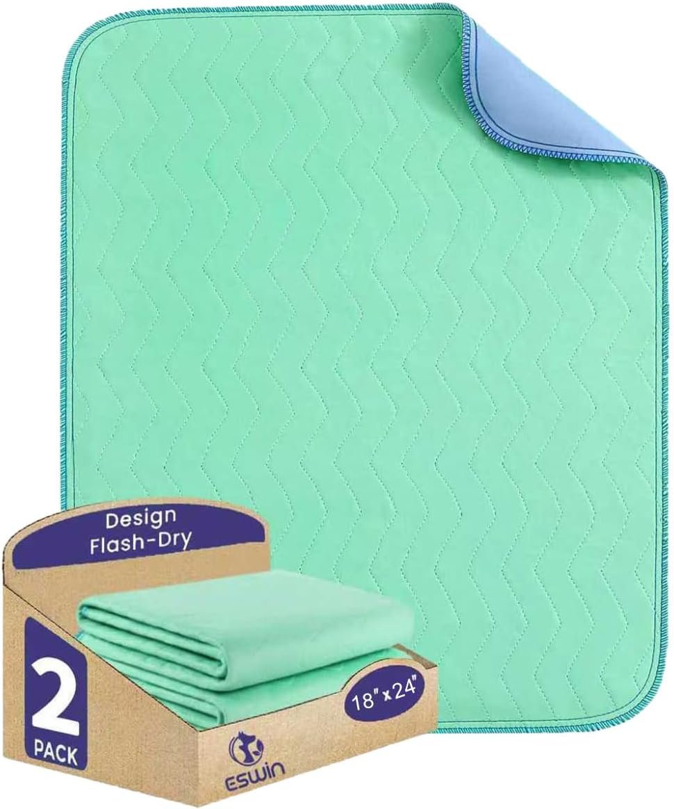 Washable Underpads,Super Absorbency Reusable Bedwetting Incontinence Pads for Kids, Adults, Elderly, and Pets - Waterproof Protective Pad for Couch, Sofa, Floor,Bed (500 Washes)