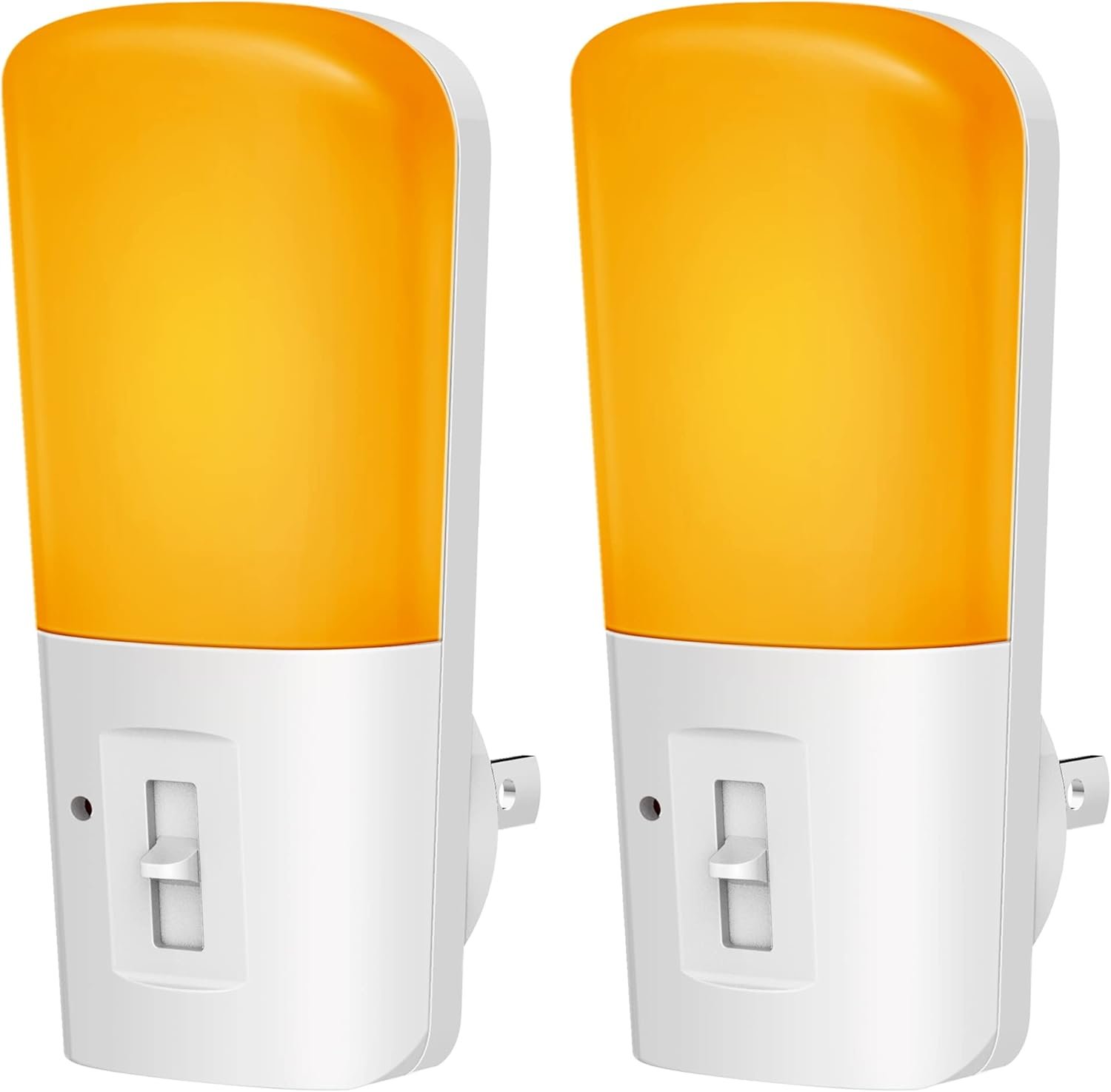 L LOHAS LED Amber Night Light, Dimmable Plug in Yellow Night Light with Dusk to Dawn Sensor, Kids Night Lights for Bedroom, 5-80LM Suit for Nursery, Hallway, Stairway,Bedroom, Bathroom, 2Pack