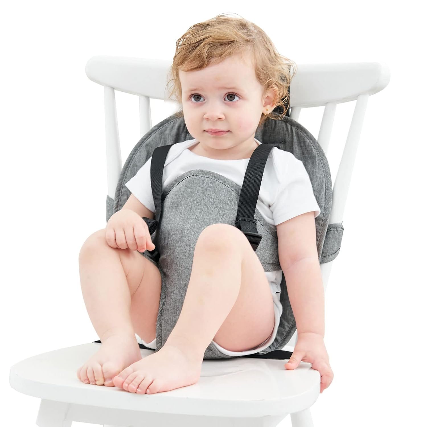 Baby Travel Essential Harness Seat, Portable Travel High Chairs for Babies/Toddlers, Baby Highchair Seat, Toddler Booster Seat for Dining Table, Baby Travel Gear Must Have