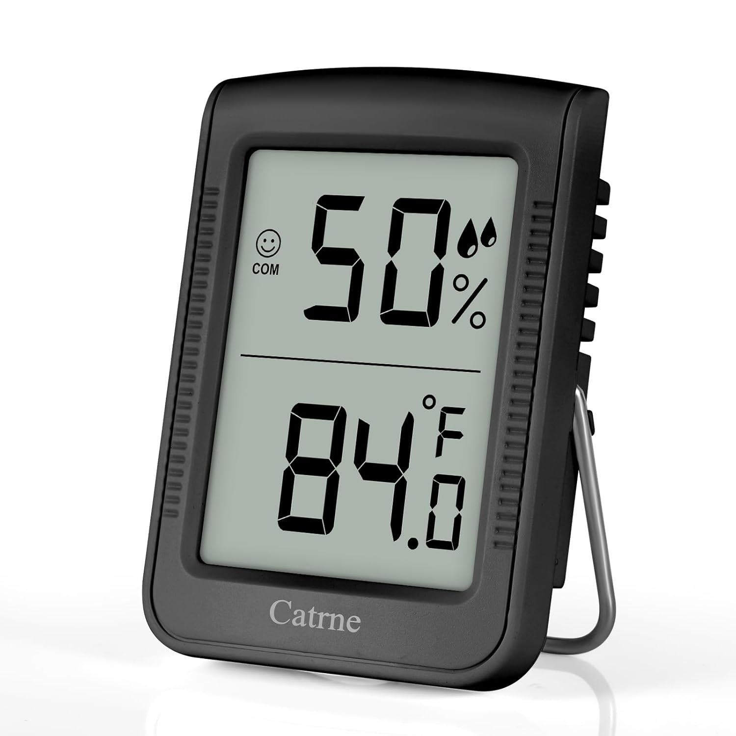 Digital Hygrometer Indoor Thermometer Humidity Meter Room Thermometer with Large Number Display,Temperature and Humidity Monitor for Home,Baby Room, Bedroom, Office, Greenhouse (Black)