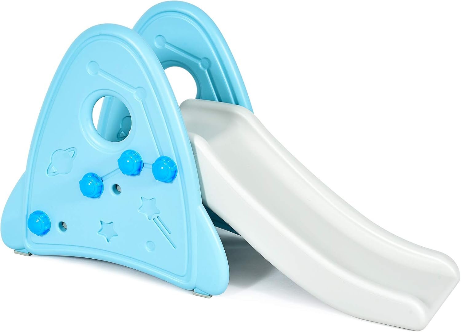 BABY JOY Kids Slide, Freestanding Baby Mini Play Climber Slide Set for Indoor Outdoors Use, Children Toy Playset with Non-Slip Widened Pedals, Suitable for 6 Month - 8 Years Baby Toddler (Blue)