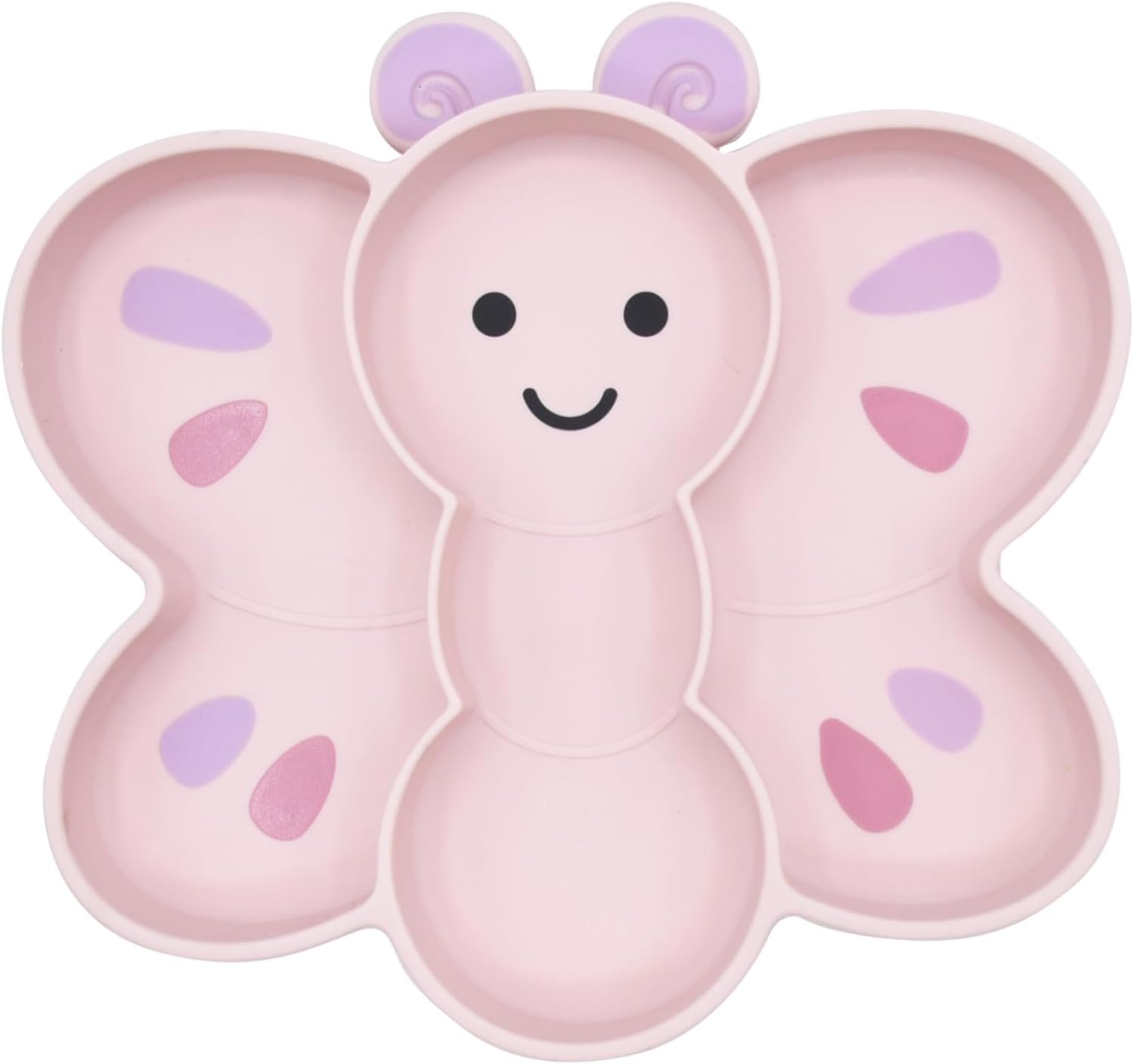 melii Divided Silicone Suction Plate - 100% Silicone, for Baby + Toddlers – BPA Free, Dishwasher & Microwave Safe - Butterfly