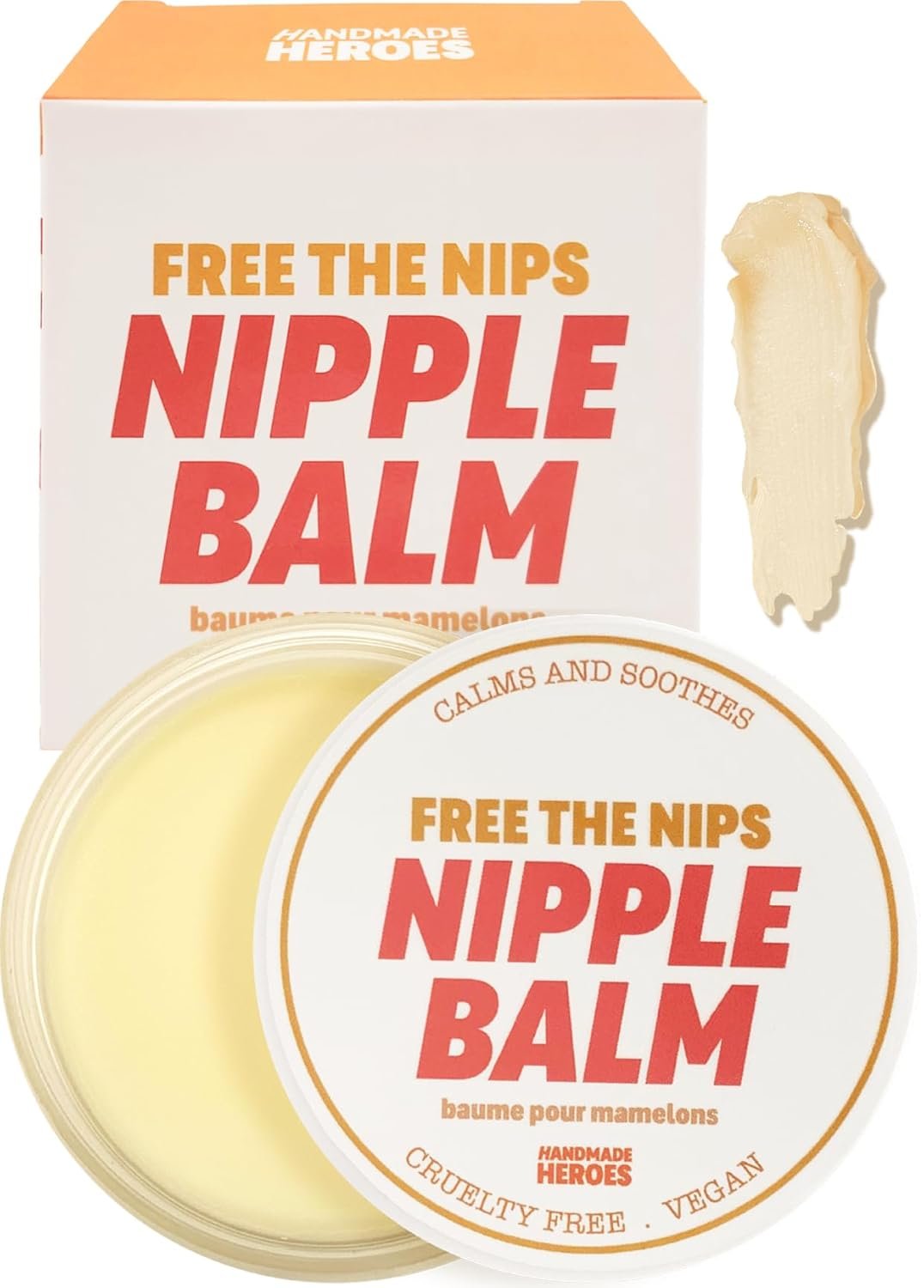 100% Natural Nipple Cream Safe for Breastfeeding - Handmade Heroes Nipple Balm Breastfeeding Essentials Post Partum Essentials - Nipple Butter Sore Nipple Relief Breast Pump Lubricant