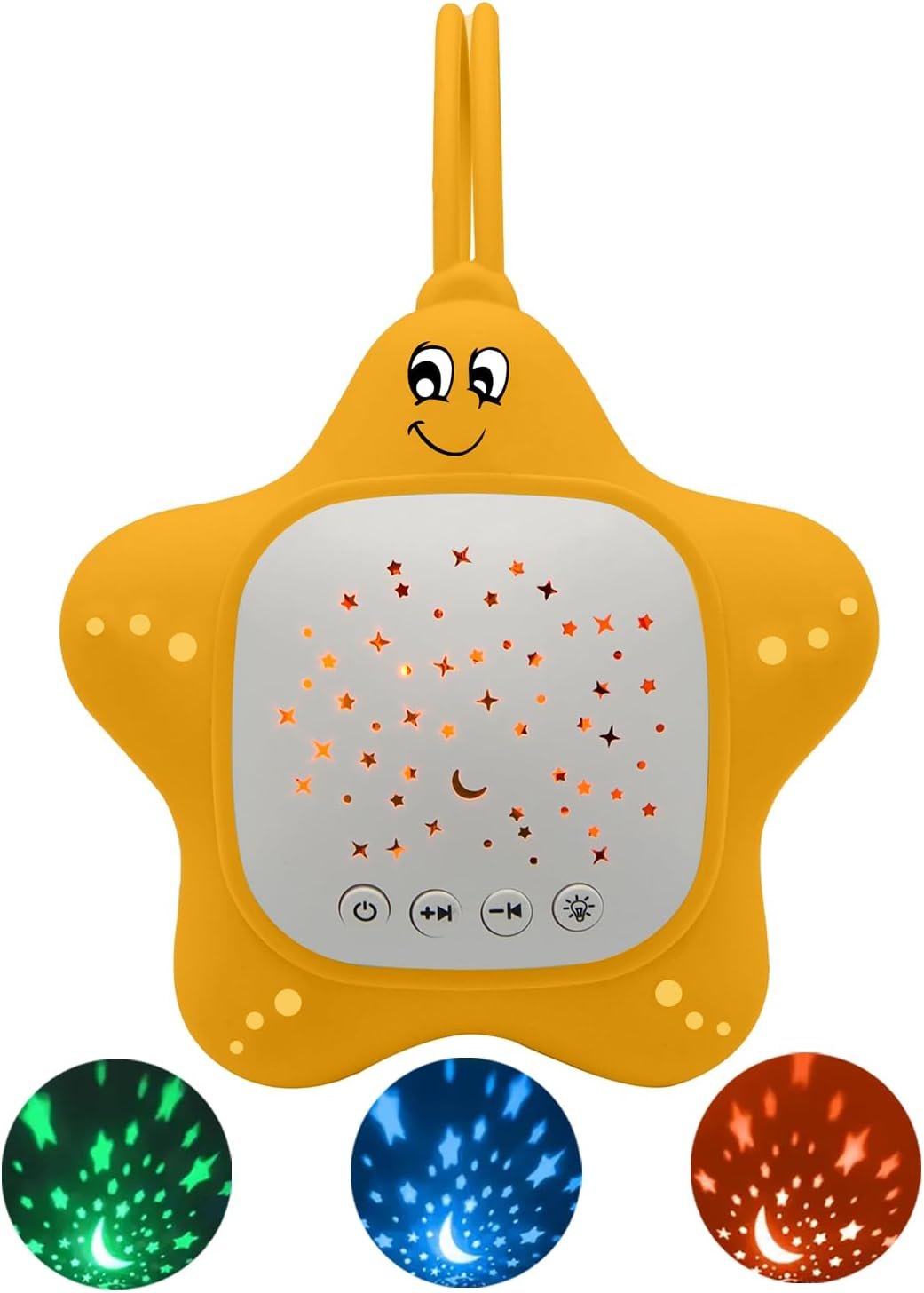 Portable White Noise Machine for Baby | Sleep Aid Music Lullaby Sound Machine with Star Projector for Nursery, Home, Travel | Gift for Infants, Toddlers, Kids