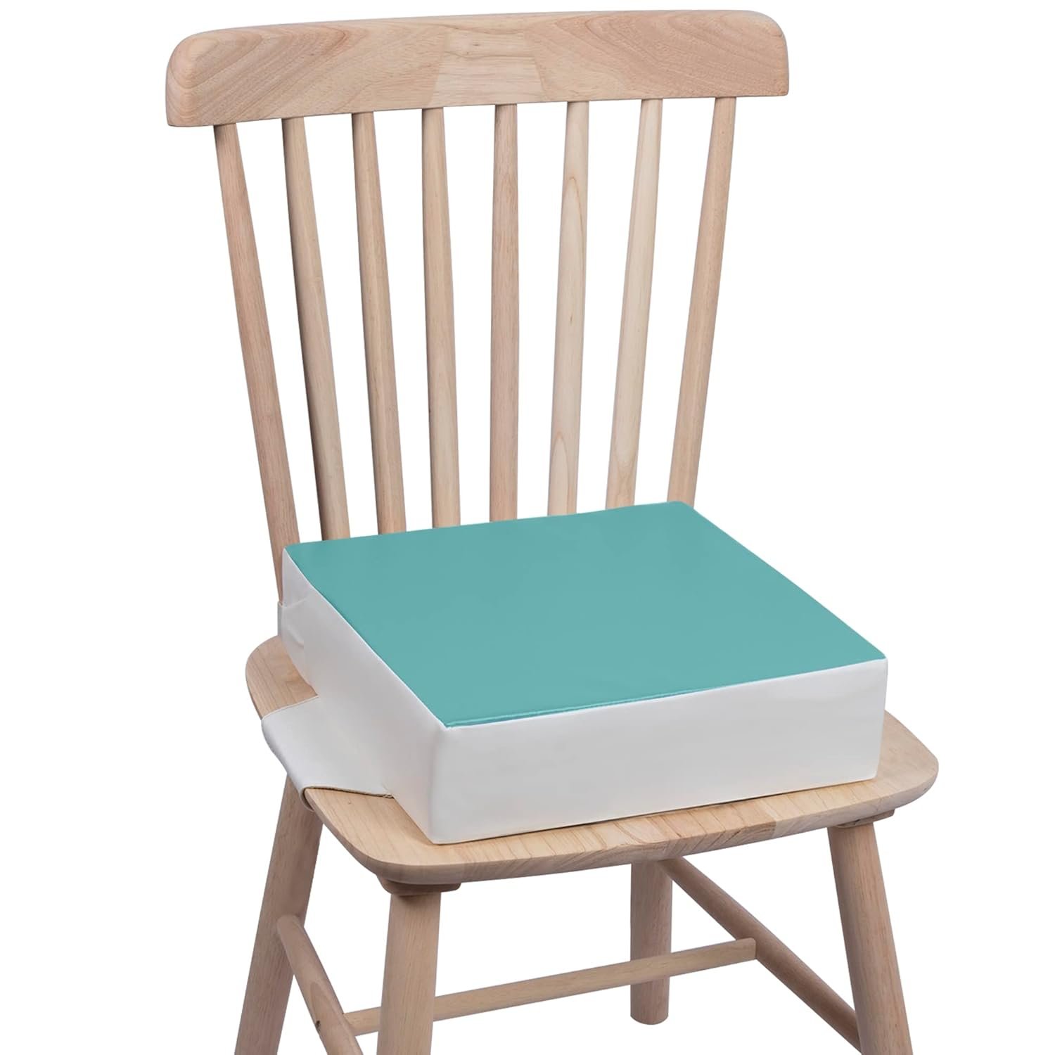 Booster Seat for Dining Table, Waterproof PU Washable Thick Toddler Dining Booster Seat, Kids Booster Seat for Dining Table with 2 Adjustable Straps Safety Buckle