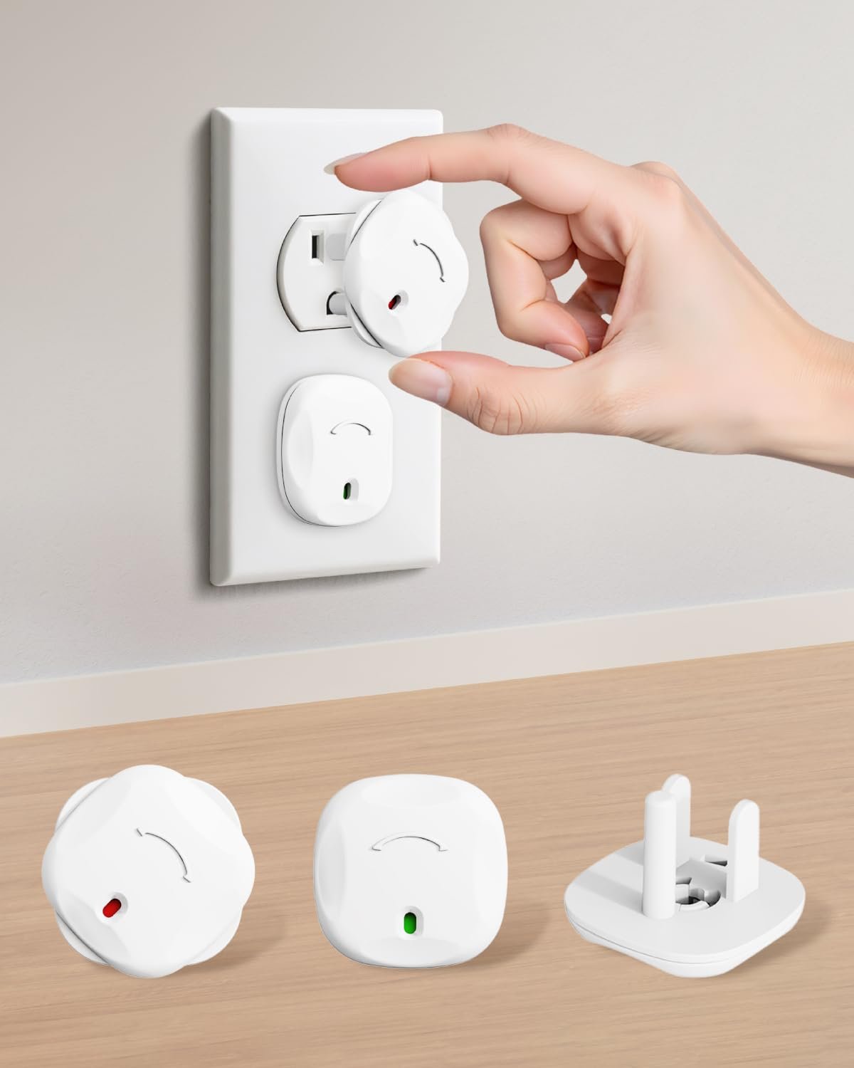 Outlet Covers Baby Proofing - 40 Pack Plug Covers Baby Proofing with Unique Rotating Design, Outlet Plug Covers to Prevent Electrical Shock, for US 3-Prong, Home, Office, School, White