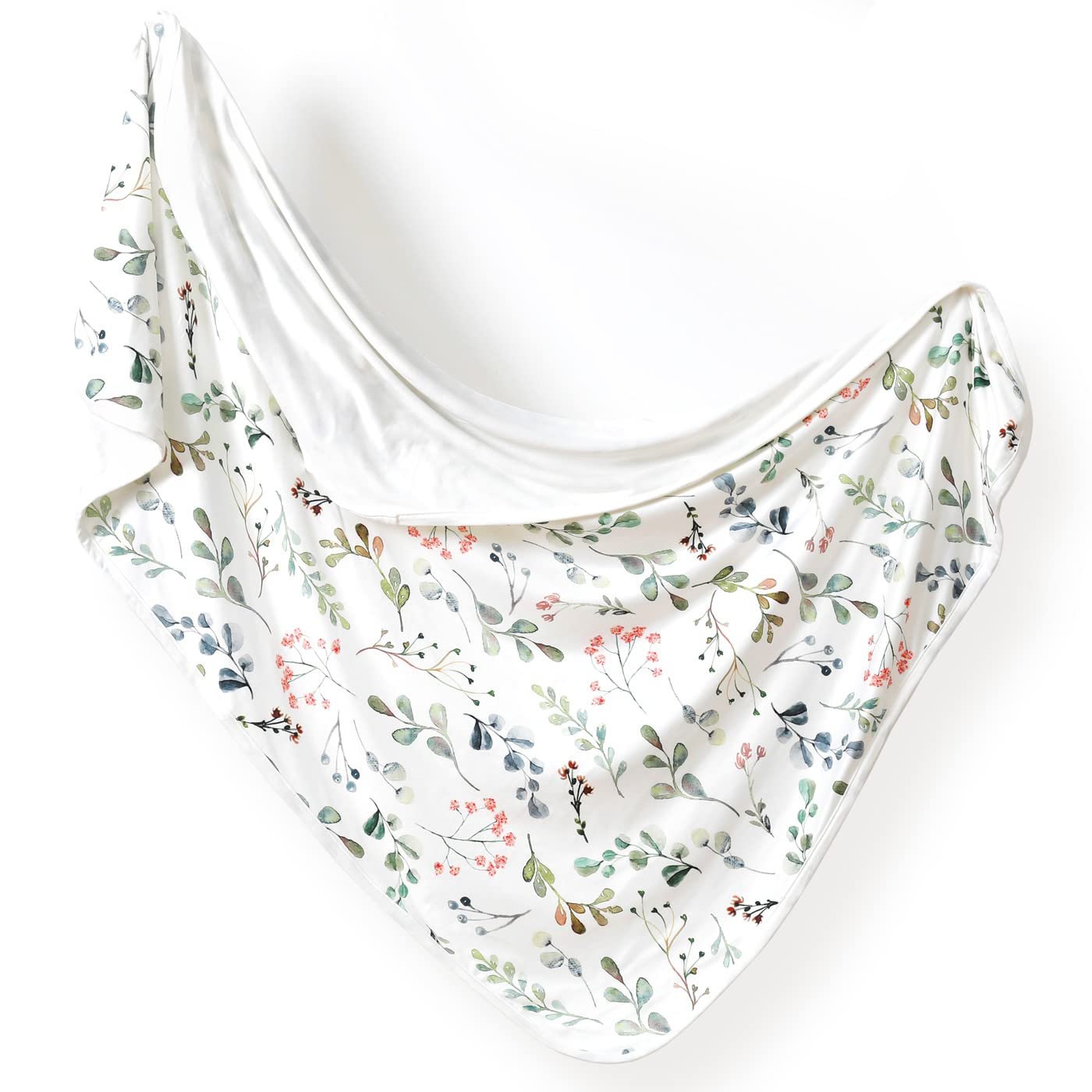 GRSSDER Baby Blankets Super Soft Jersey Knit Swaddle Blanket for Baby Girls and Boys, Double Layer Receiving Blankets 34 x 44 Inches Extra Large for Baby Show Gift, Watercolor Leaves