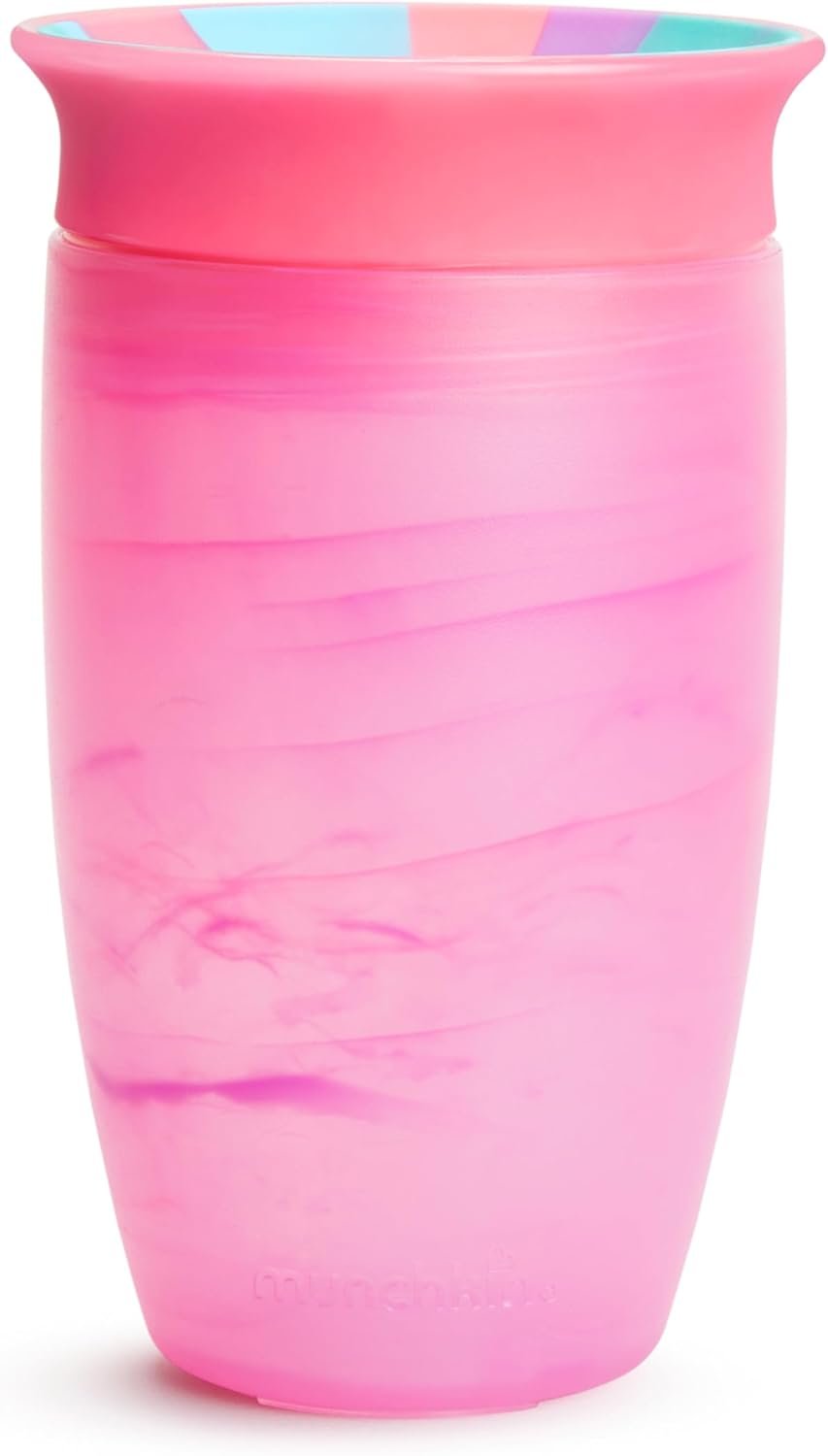 Munchkin Sippy Cups for Toddlers 1-3, Spill Proof Miracle 360 Cup, 10 Ounce, 2 Pack, Tropical Swirl, Blue/Green