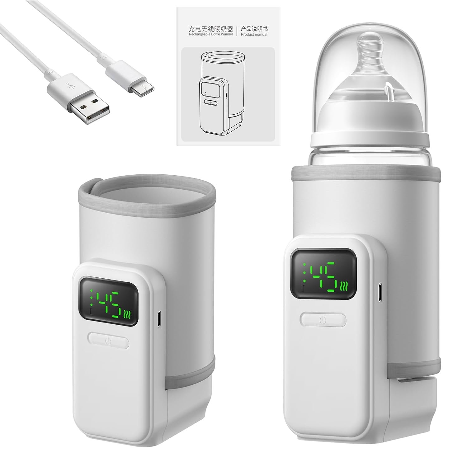 Portable Outdoor Travel Bottle Warmer Breast Milk & Formula Bottle Warmer Keeps Milk Warm While Feeding On-the-Go Temperature Control Precise Temperature Regulation Locks in Nutrients