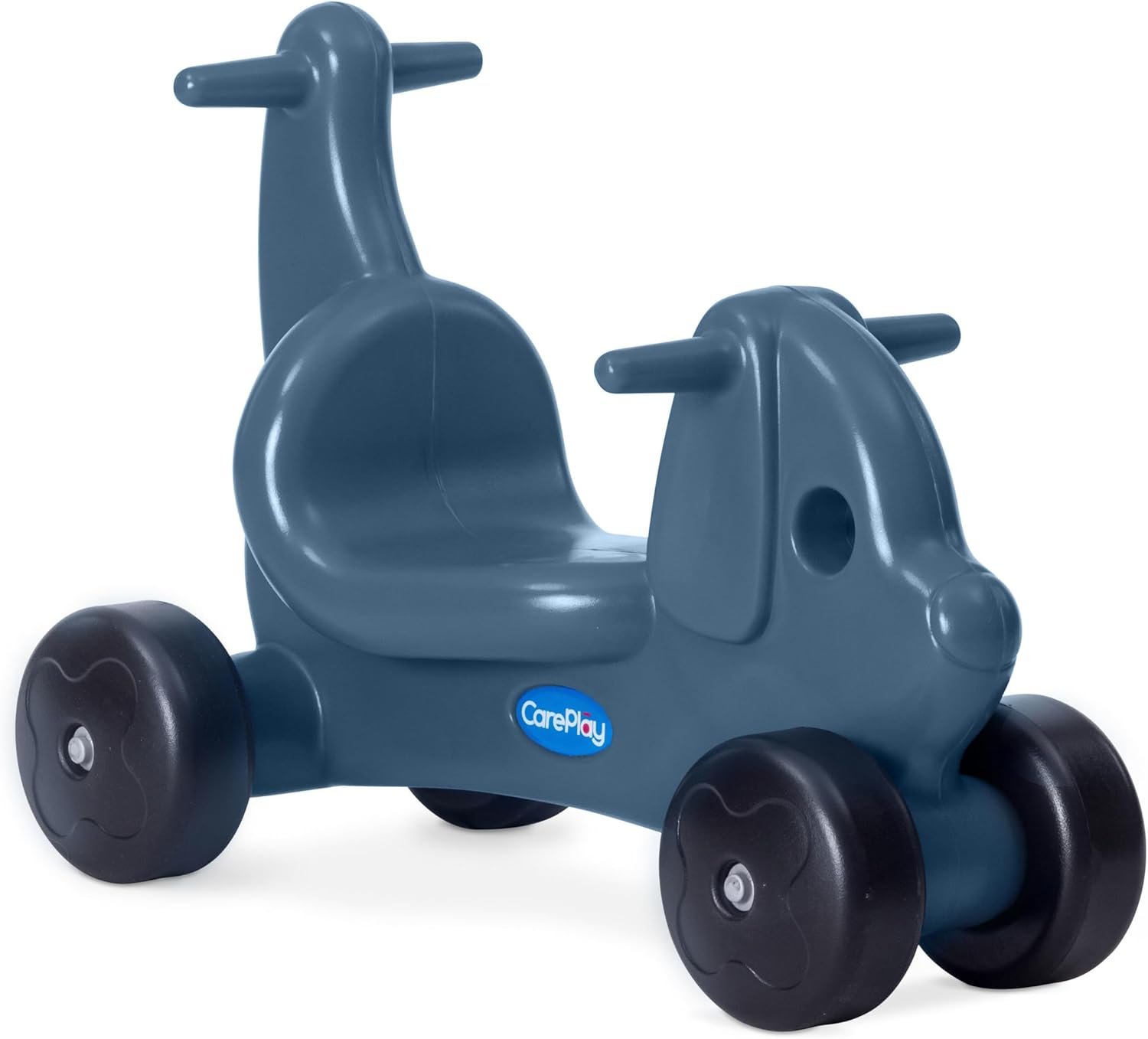 Careplay 2-in-1 Puppy Push & Ride-on Toy, Indoor & Outdoor Use, Earth Tone Color, Recommended for Children up to 50lbs, Made in The USA, Mist Blue
