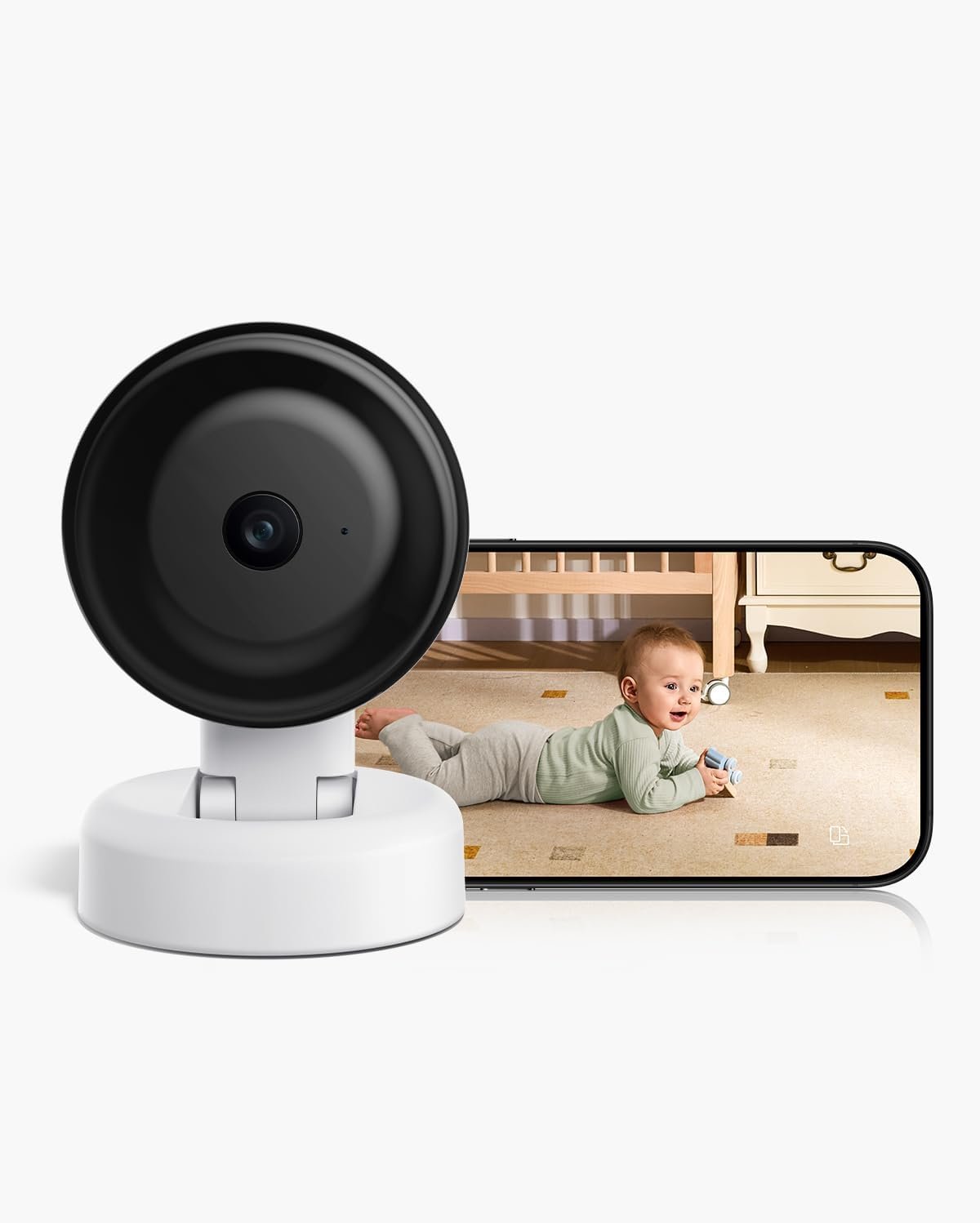 Momcozy BM08 AI-Powered Baby Monitor, Contact-Free Baby Monitoring, Smart Detection for Cry/Motion/Sound, 2K Vision Day & Night, Sleep Reports, Dual-Band Wi-Fi Connection, 2-Way Audio, Family Sharing