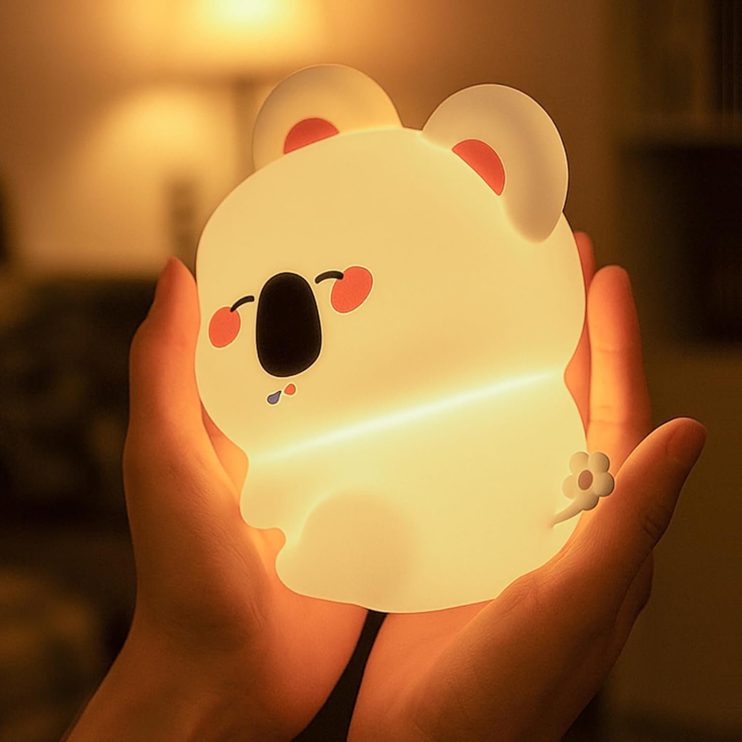 Koala Night Light for Nursery - Soft Squishy Dimmable Baby Night Lamp, Rechargeable Touch Control with Timer, Soft Silicone Breastfeeding Nightlight for Kids, Infants, Toddlers