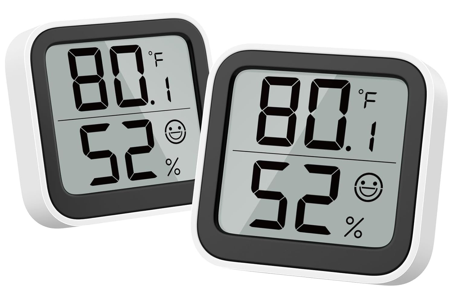 NOKLEAD Thermometer Humidity Meter Inside Mini Hygrometer Monitor Room Temperature Measuring Device with Face Icon Comfort Indicator ℃/℉ Switch for Baby Room Greenhouse Office Living Room（2）
