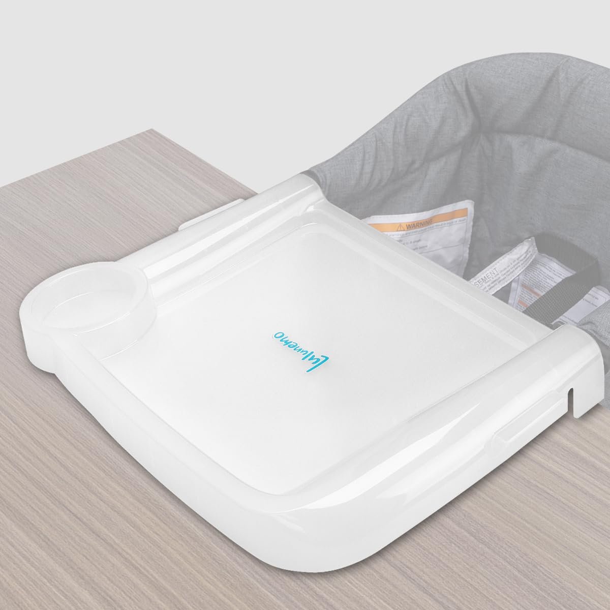 Baby Dinner Tray Compatible with Lulunemo Portable Hook-On Chairs,Portable Baby Feeding Tray for Clip-on Quick Meal Chairs,Ideal for Babies and Toddlers,Perfect for Home and Restaurant Dining(Clear)