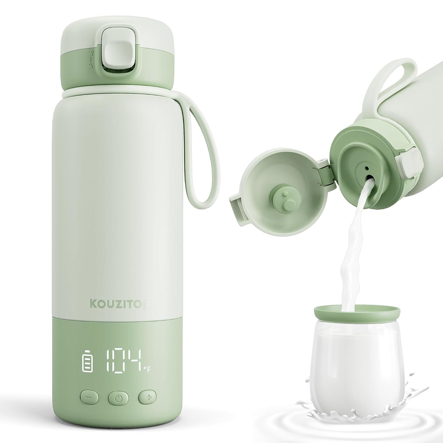 Portable Bottle Warmer for Travel, Portable Milk Warmer 12oz 2-Min Fast Heating, Travel Bottle Warmer On the Go with Long-Lasting Keep Warm Function