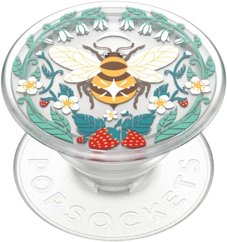 PopSockets Adhesive Phone Grip, Holder, Phone Stand, Bee - Translucent Bee Boho