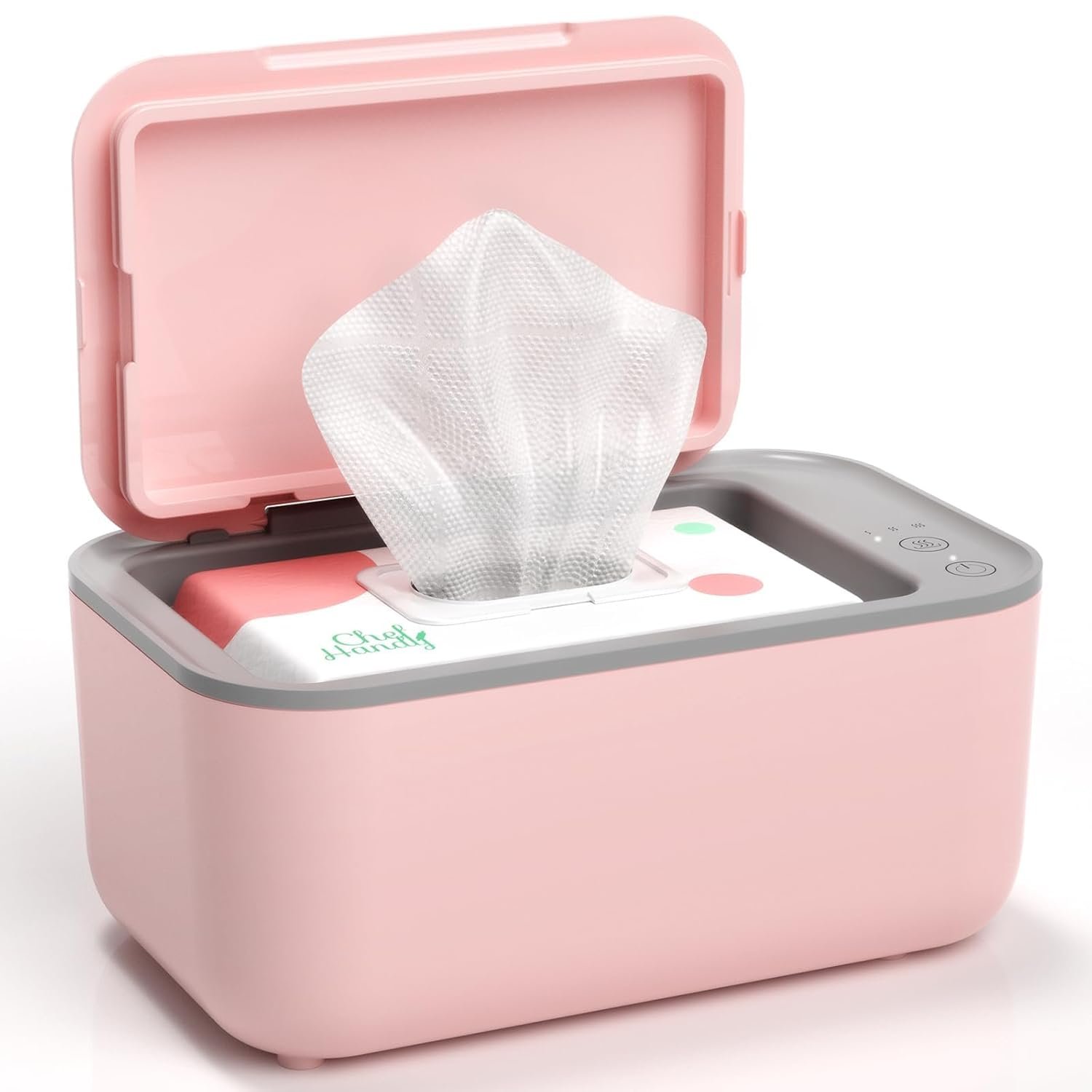 Chefhandy Baby Wipe Warmer, 3-Level Temperature Control, Quiet & Even Heating, Large Capacity for Easy Diaper Changes, Pink
