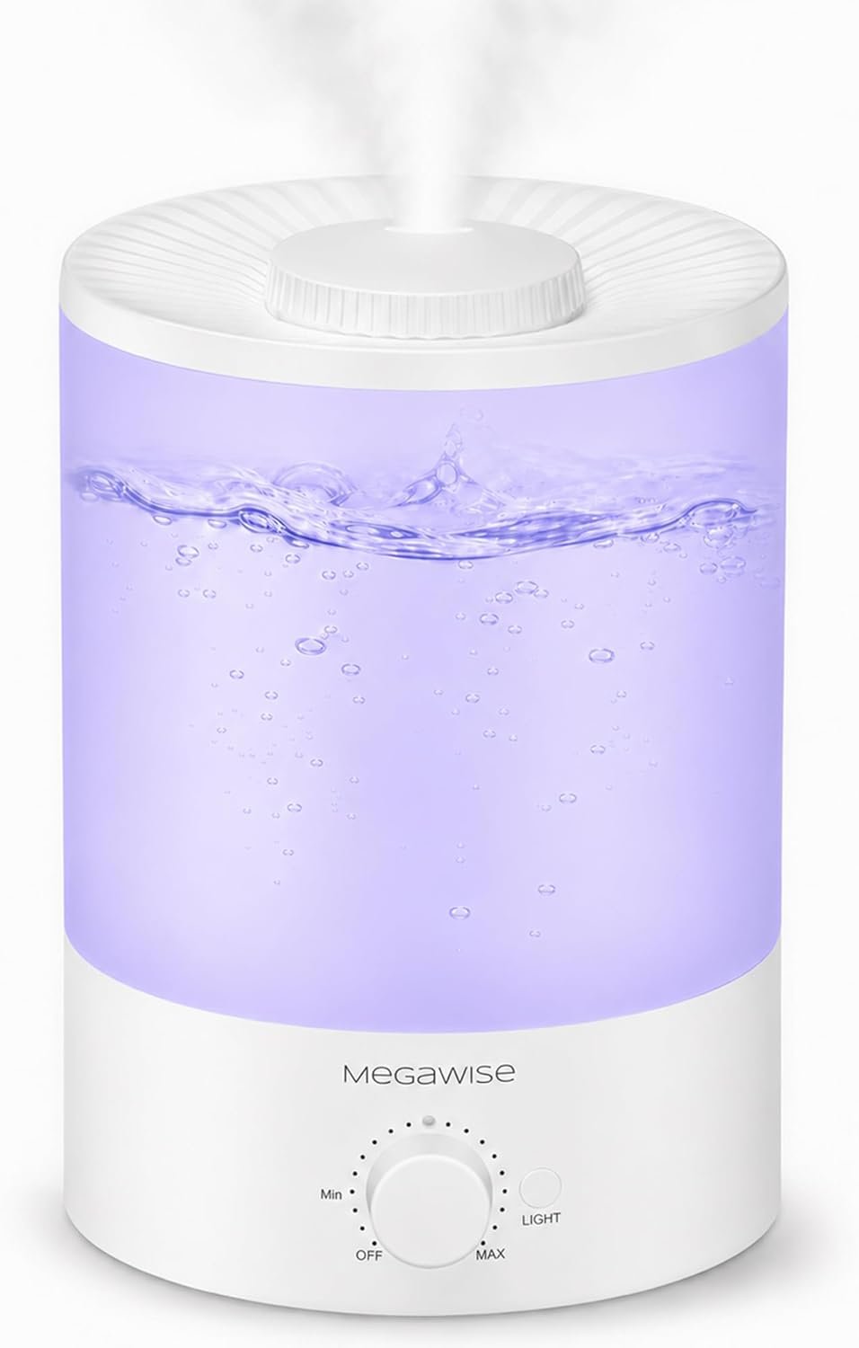 MegaWise Healthy Top-Refill Cool Mist Humidifiers for Bedroom, 24dB Ultrasonic Air Vaporizer with Water Filter for Baby [PP Material], Colorful Night Light,1 Gal Essential Oil Diffuser, Auto Shut Off